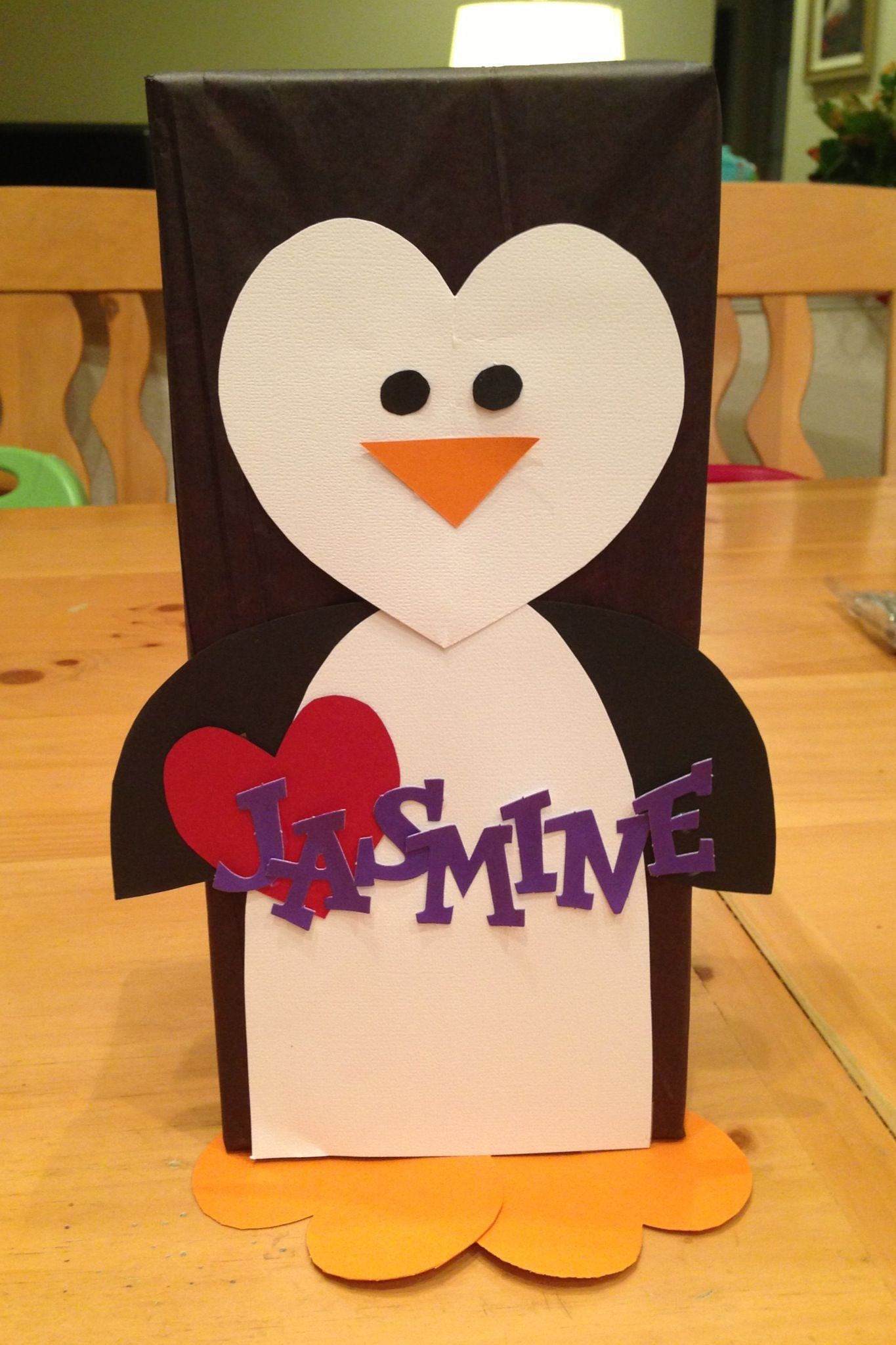 Papercraft Penguin Penguin Valentine Box for Class Party Kids Parties