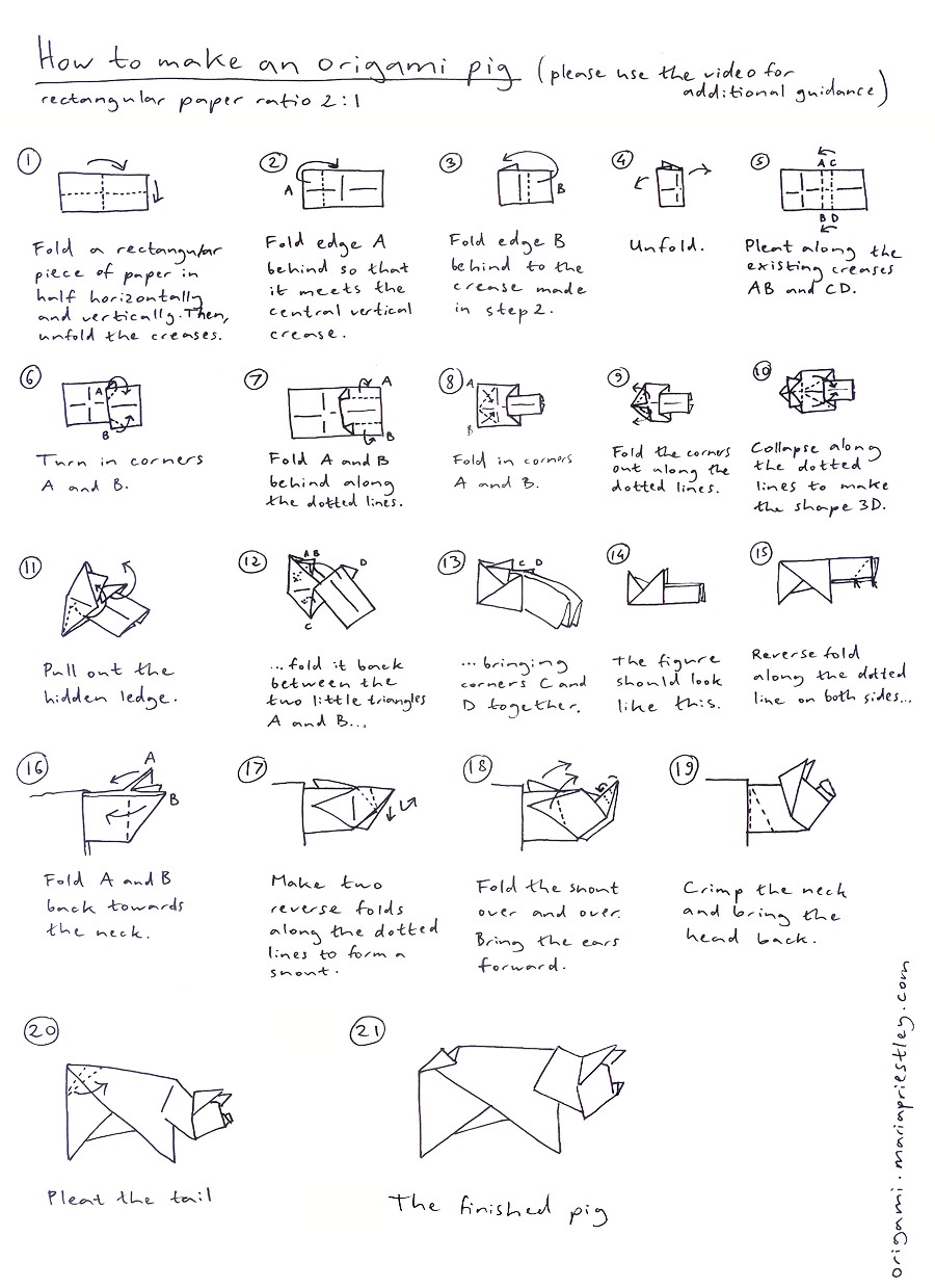 Papercraft Pig How to Make An origami Pig Paper Craft Pinterest
