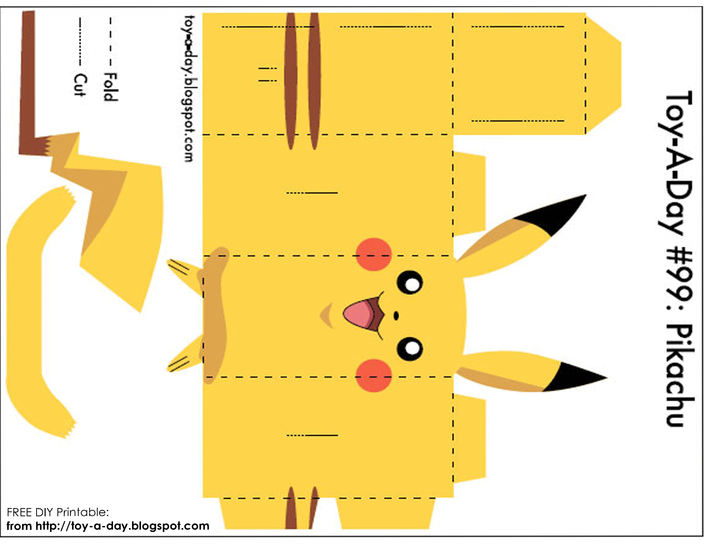 Papercraft Pikachu Diy Printable Box Pocket Pikachu Val Papercrafts - Printable Papercrafts