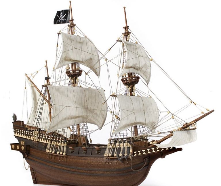 Papercraft Pirate Ship Occre Buccaneer Wooden Pirate Galleon 1 100