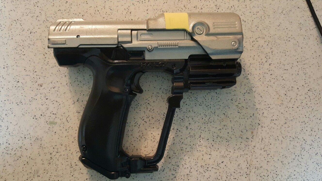Papercraft Pistol Started Out as A Boomco Halo Pistol with A Little Paint Here is