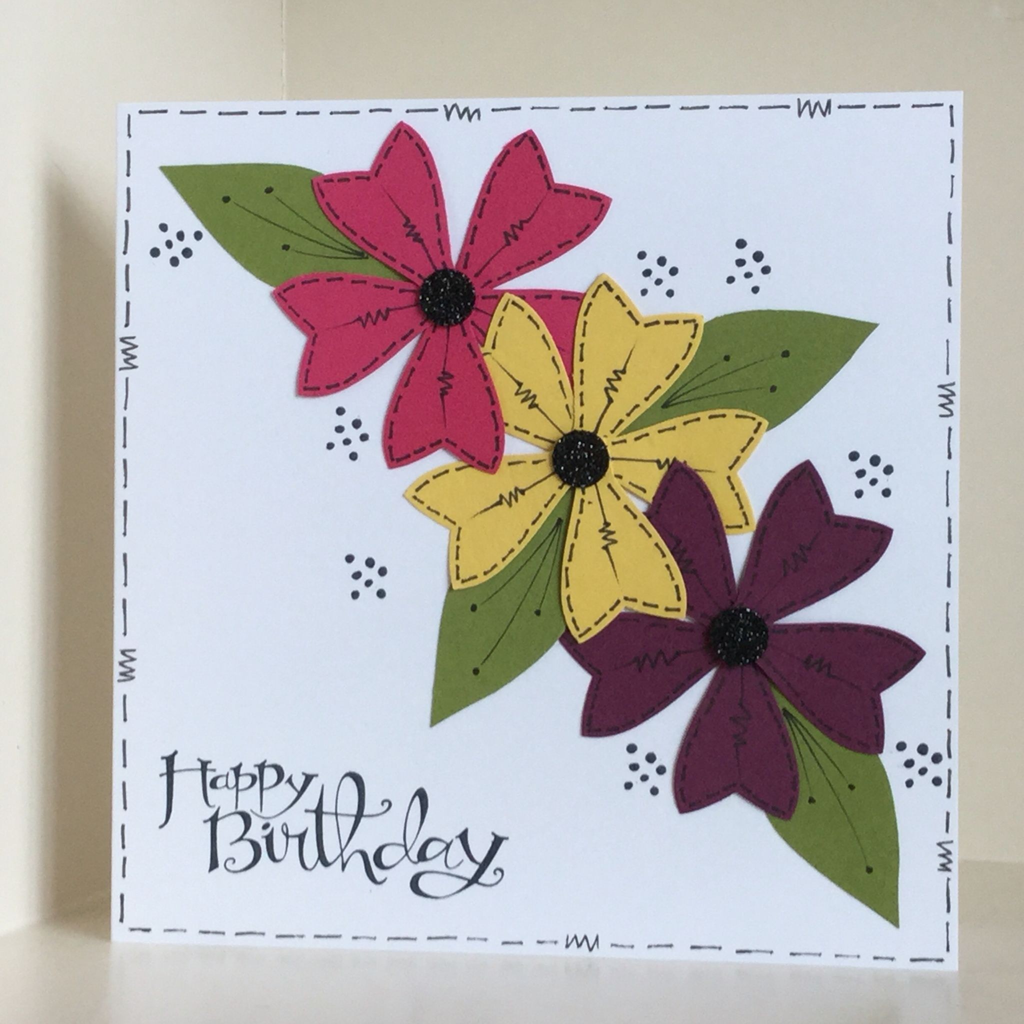 Papercraft Punches Flowers and Leaves On This Card Have Been Made with the Su Bow