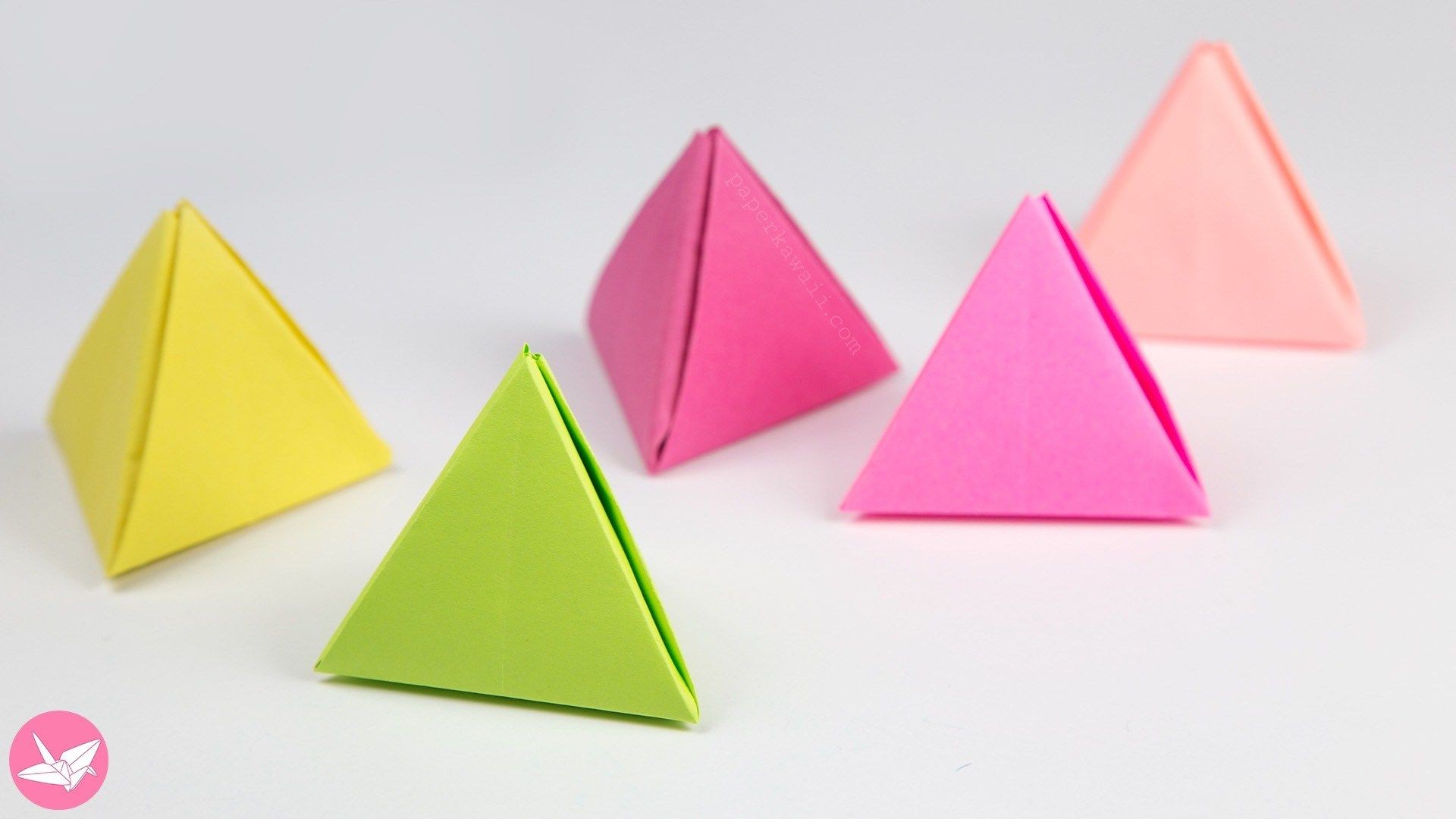 Papercraft Pyramid origami Pyramid Gift Box Pot or Decoration Tutorial