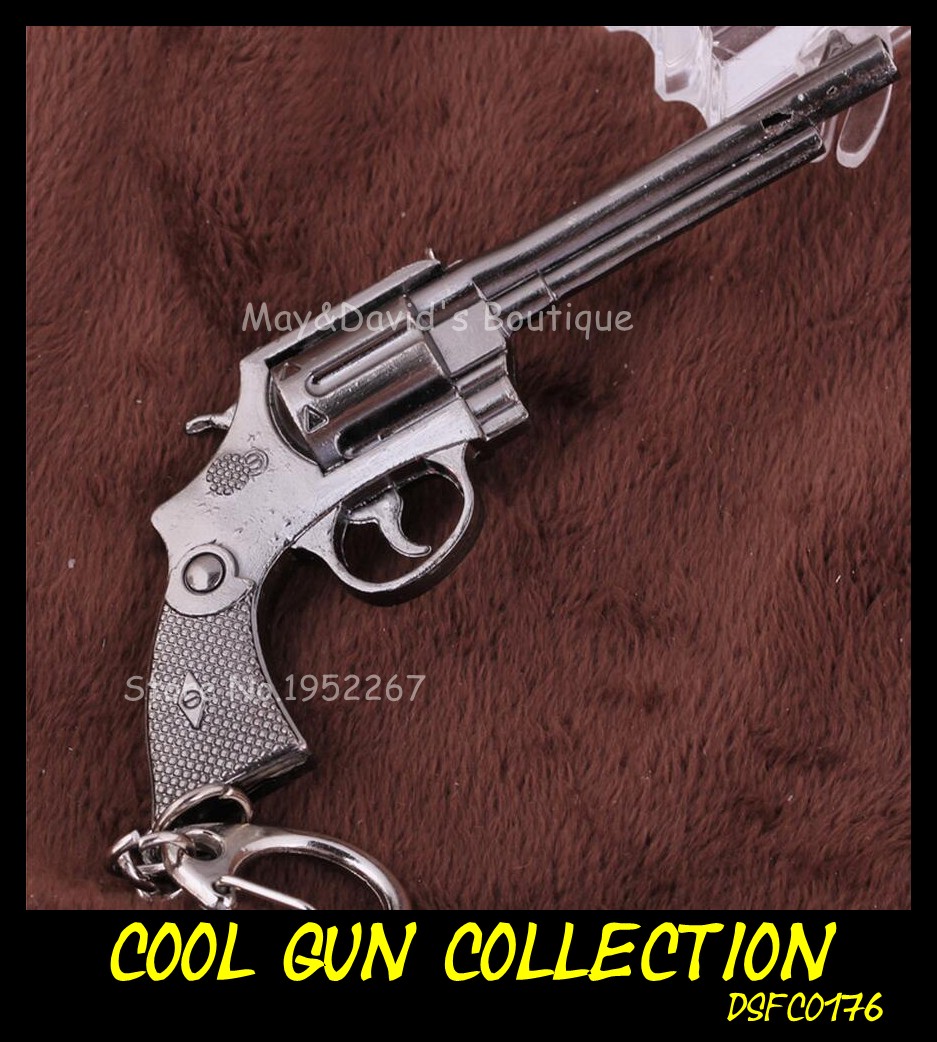 Papercraft Revolver New Miniature Revolver Pistol Weapon Metal Model Keychain Key Rings