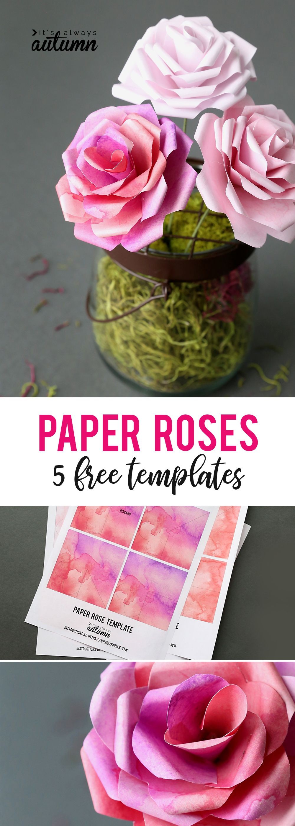 Papercraft Rose Make Gorgeous Paper Roses with This Free Paper Rose Template