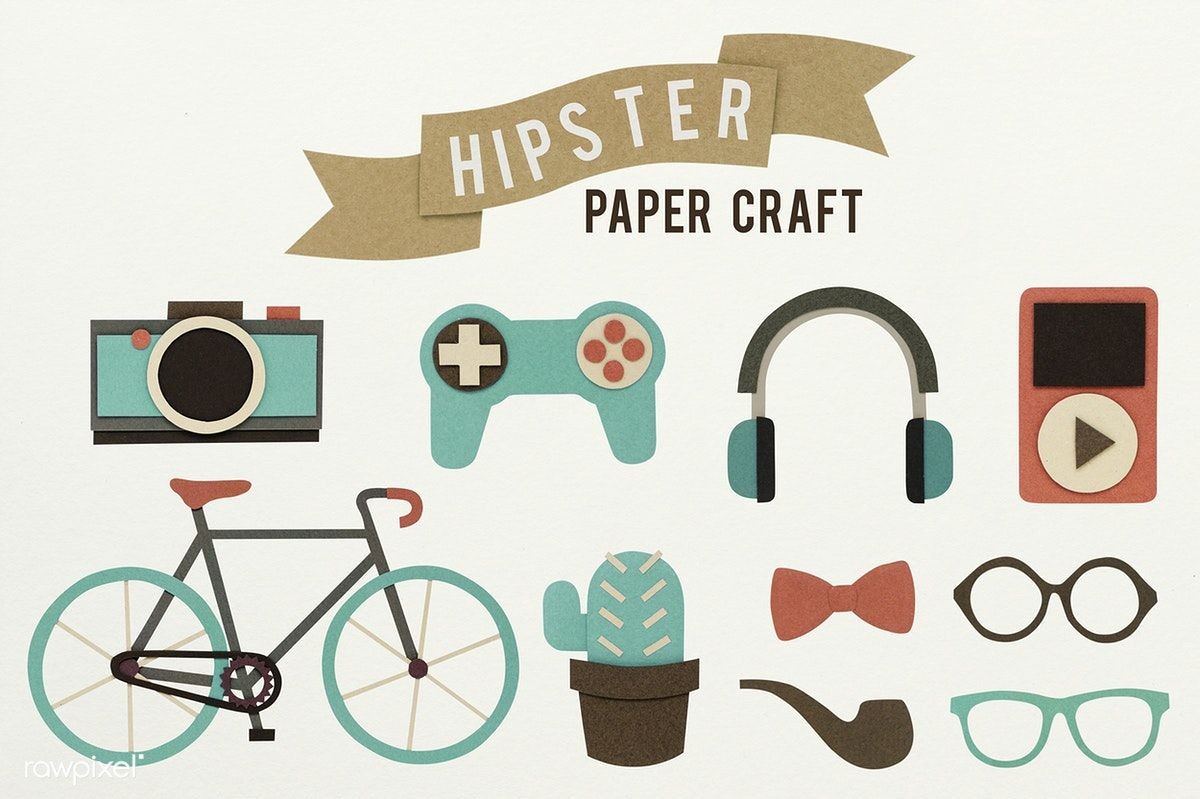 Papercraft Sets Paper Craft Props Icon Set Premium Image by Rawpixel
