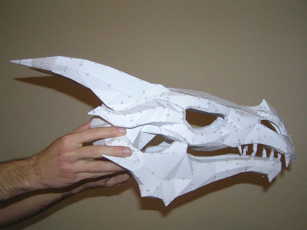 Papercraft Skull Cubone Pepakura Skull and Bone Cosplay Papercraft and Craft