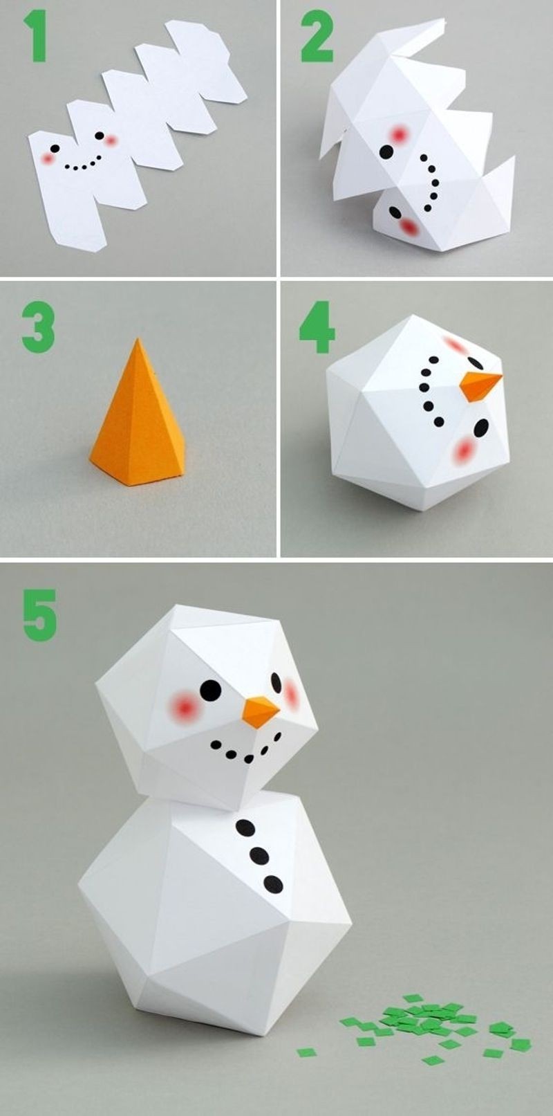 Papercraft Snowman 15 Geometric Snowman 37 Snowman Crafts that Don T Need Snow