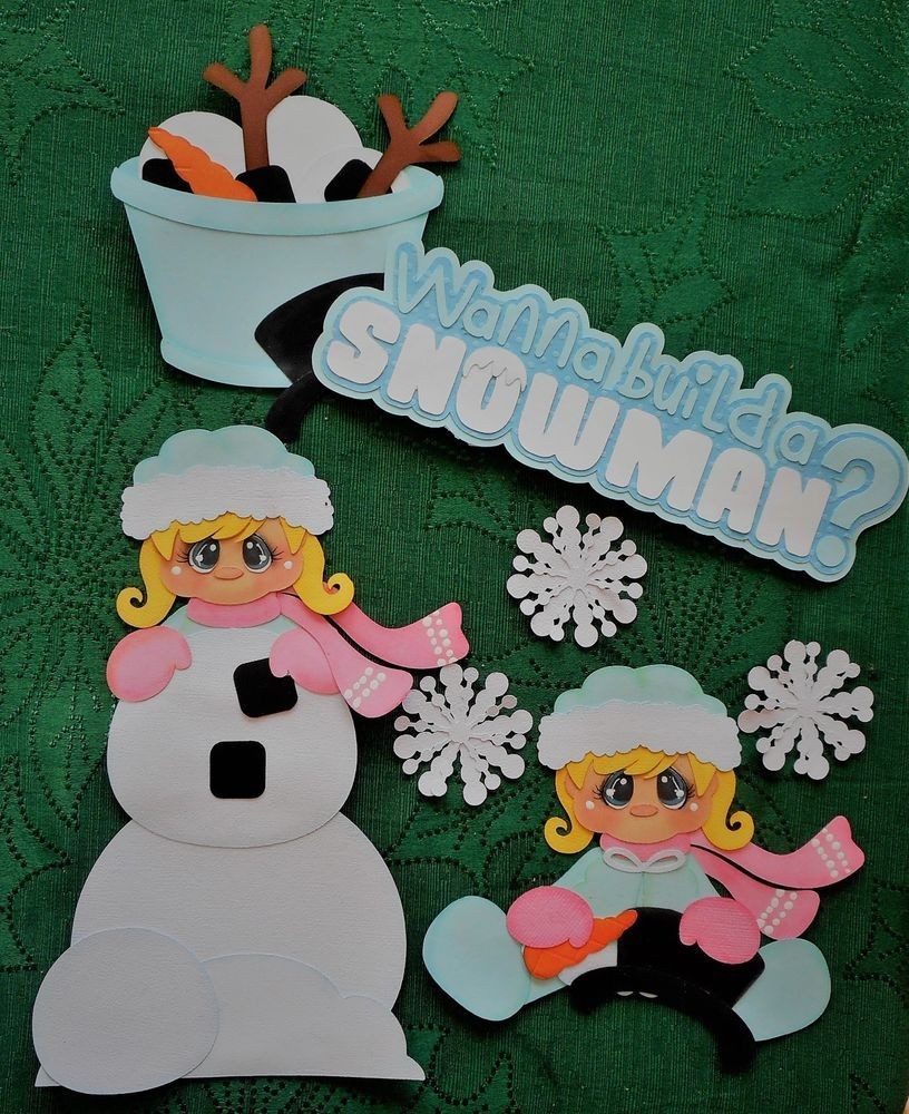 Papercraft Snowman Craftecafe Snowman Handmade Scrapbook Embellishments 4 Cards Pages