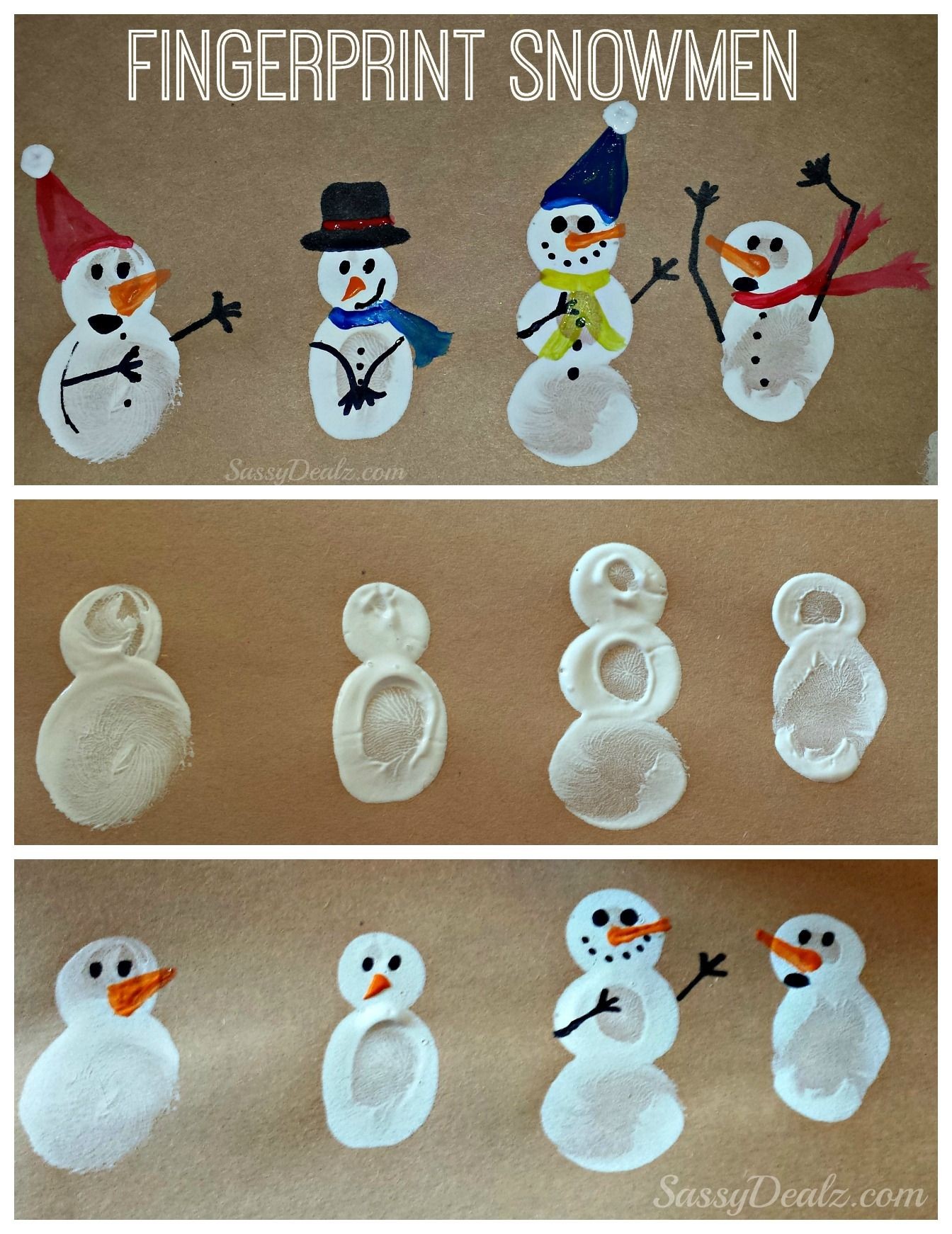 Papercraft Snowman Diy Fingerprint Snowman Winter Craft for Kids Christmas Craft for
