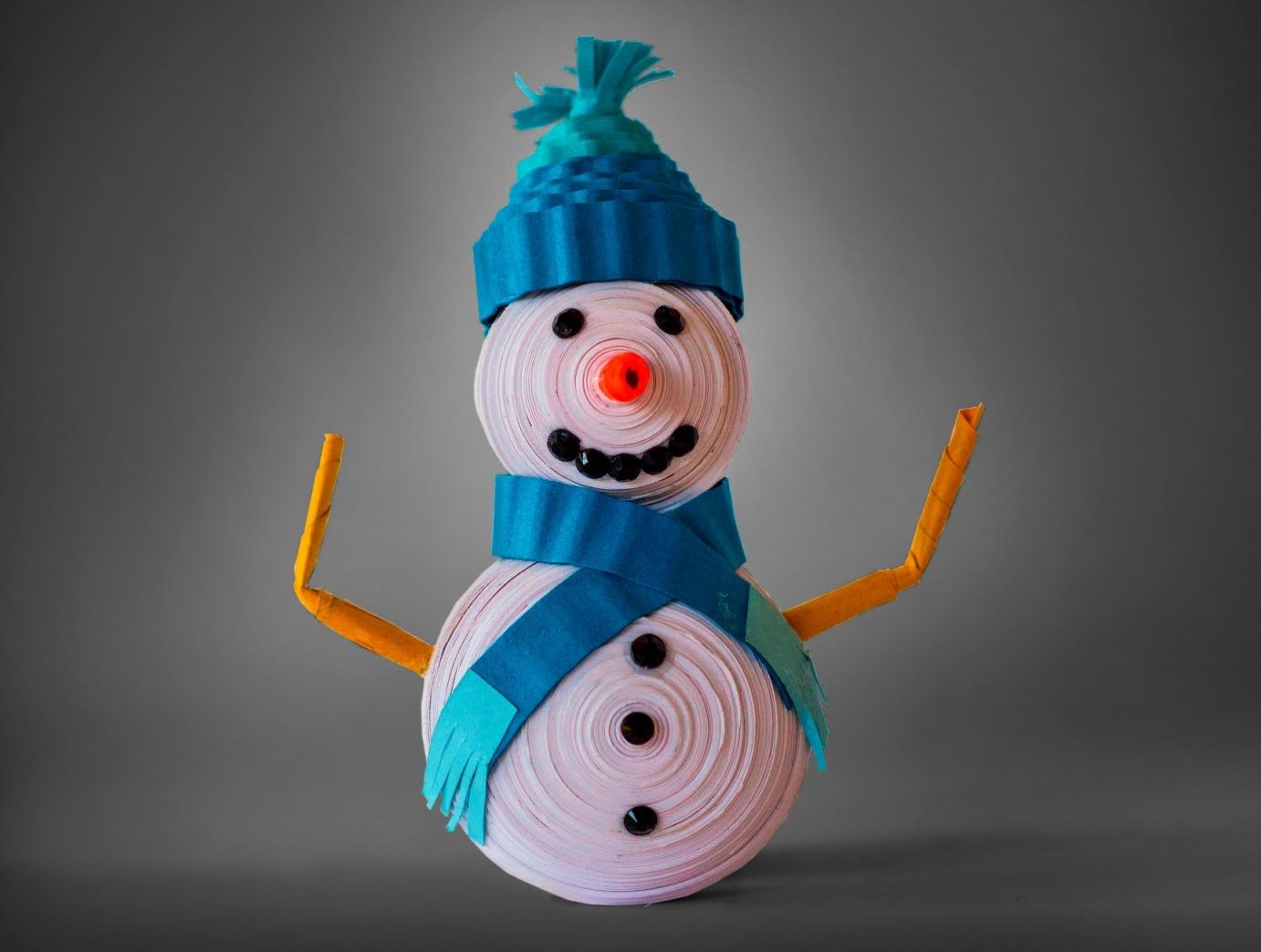 Papercraft Snowman Making Tutorial 3d Quilling Snowman Made Easy