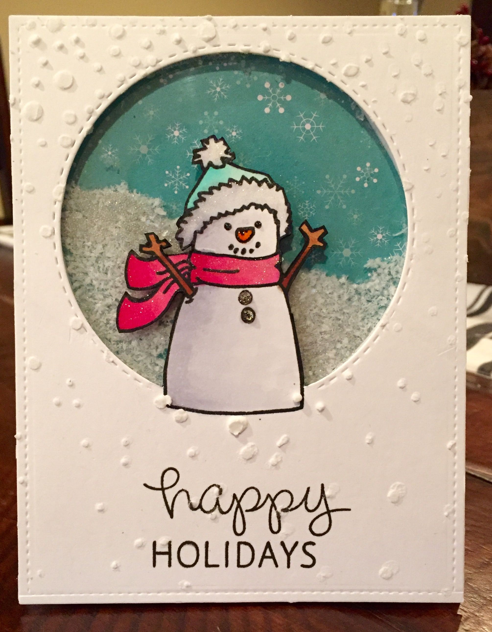 Papercraft Snowman Snowman Shaker Card and Partial Cutting Using Avery Elle Be