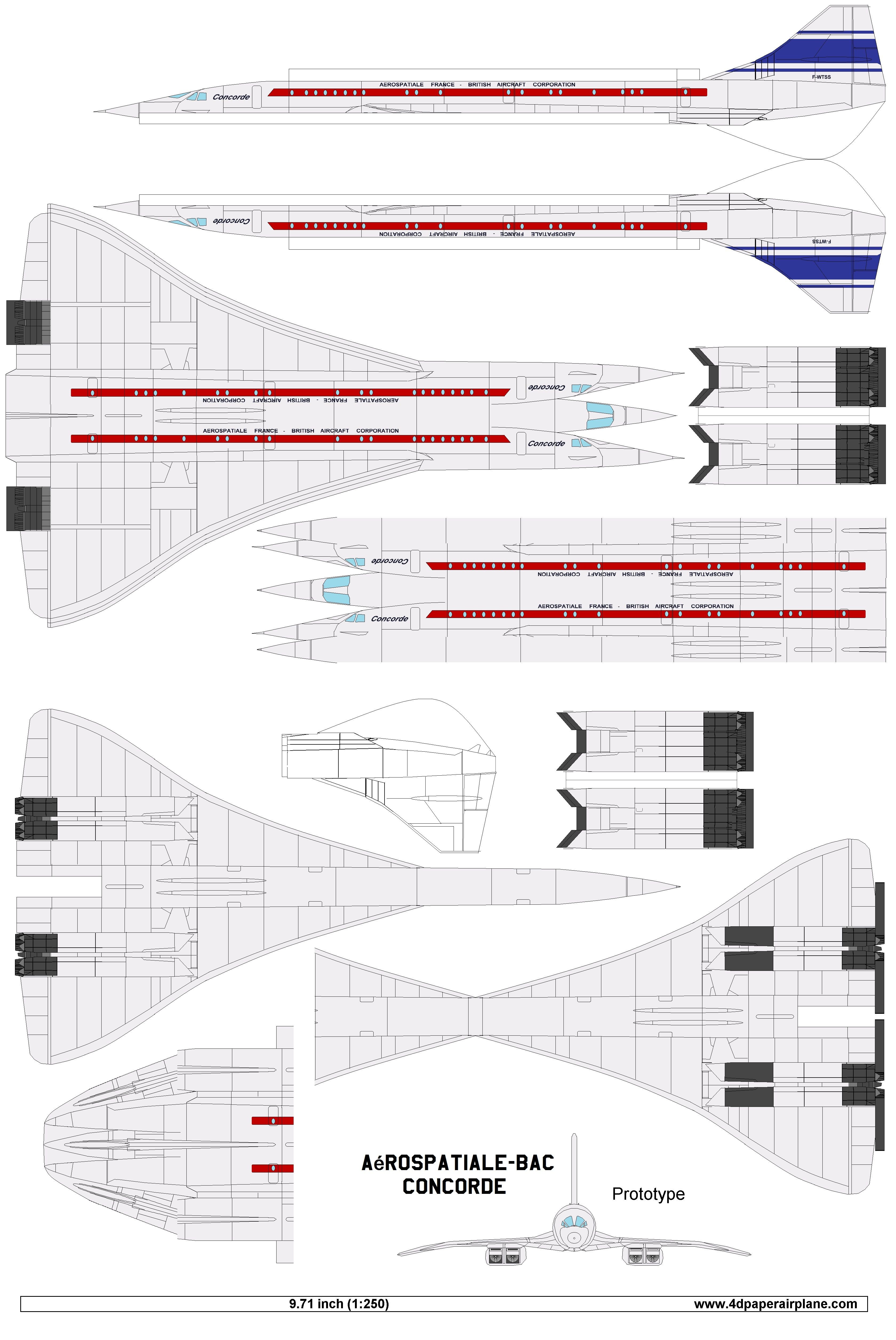 Papercraft Space Shuttle 4d Model Template Of Concorde Prototype 4dpa Concorde