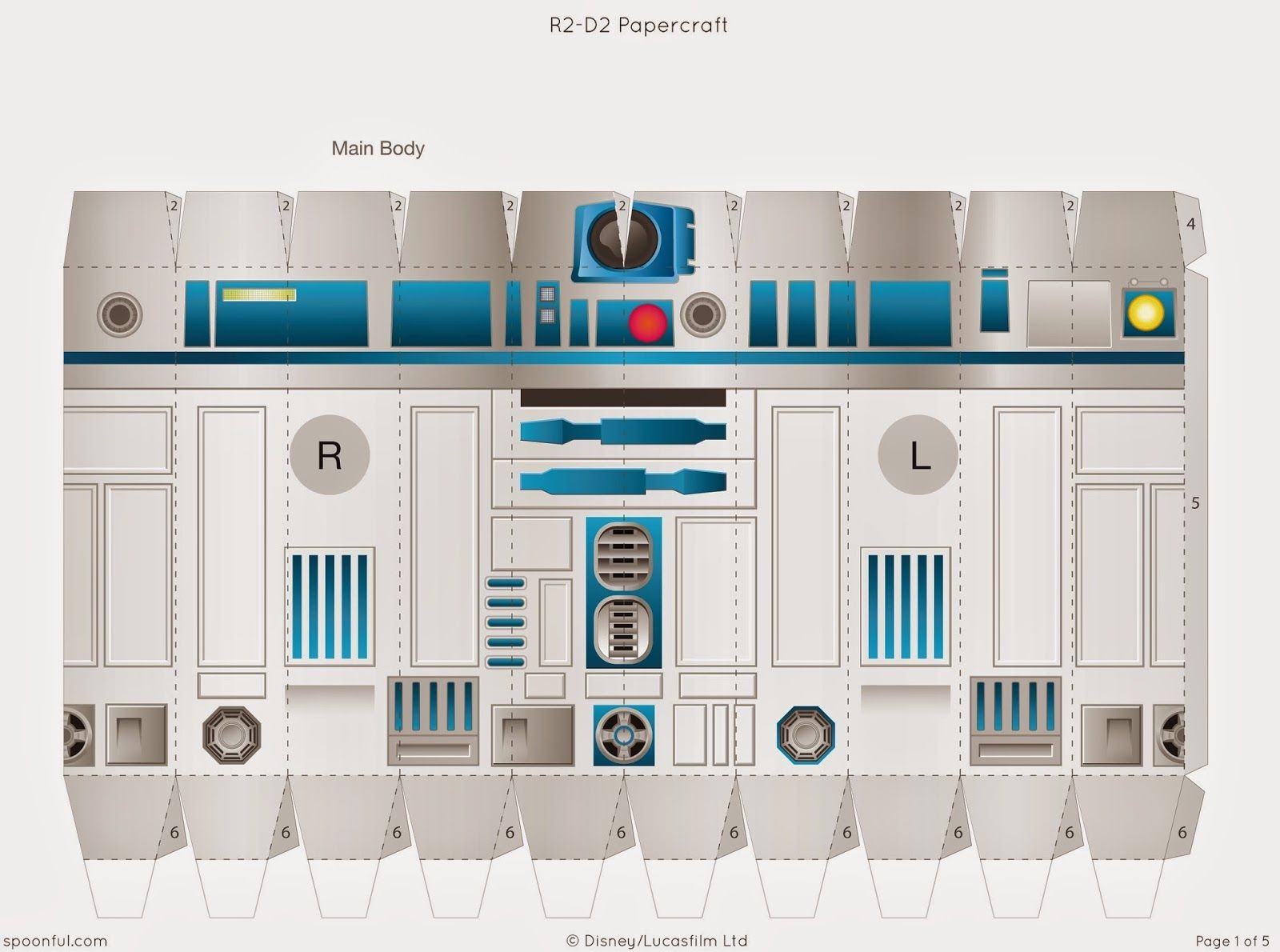 Papercraft Star Wars Descargable De R2 D2 De Star Wars Para Maqueta 3d