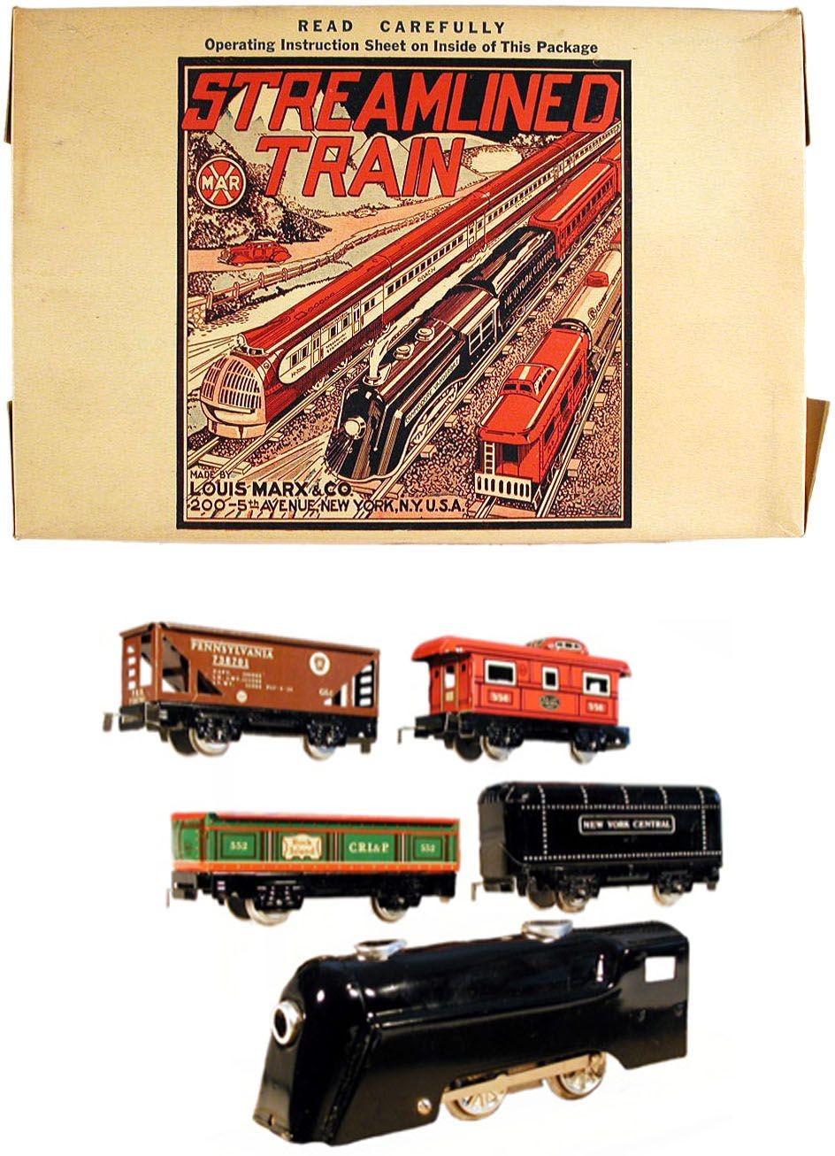 Papercraft Train 1953 Marx Streamlined Sparkling Mechanical Train Set Factory