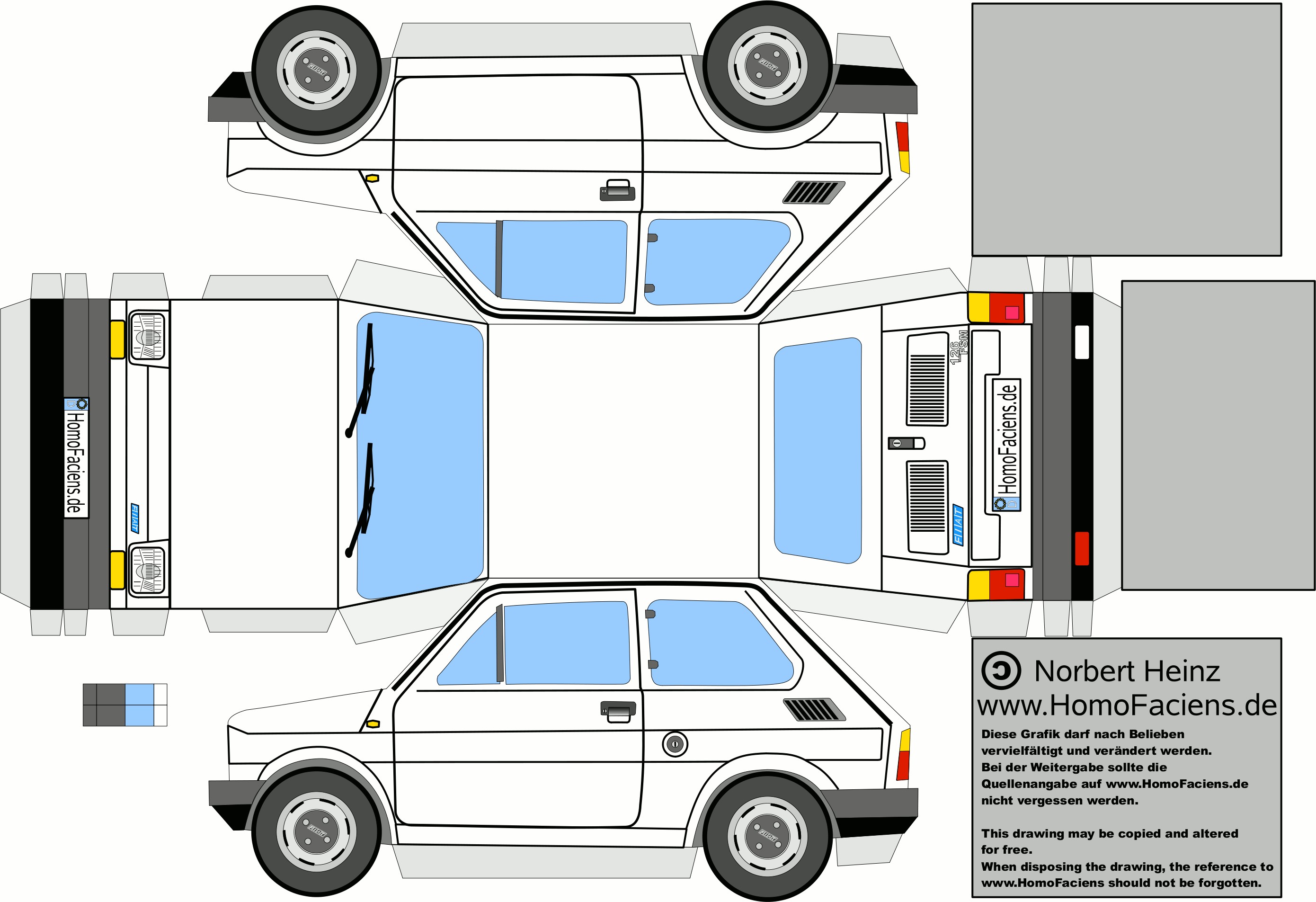 Papercraft Truck Fiat 126 Papercraft Homofaciens Downloads Car