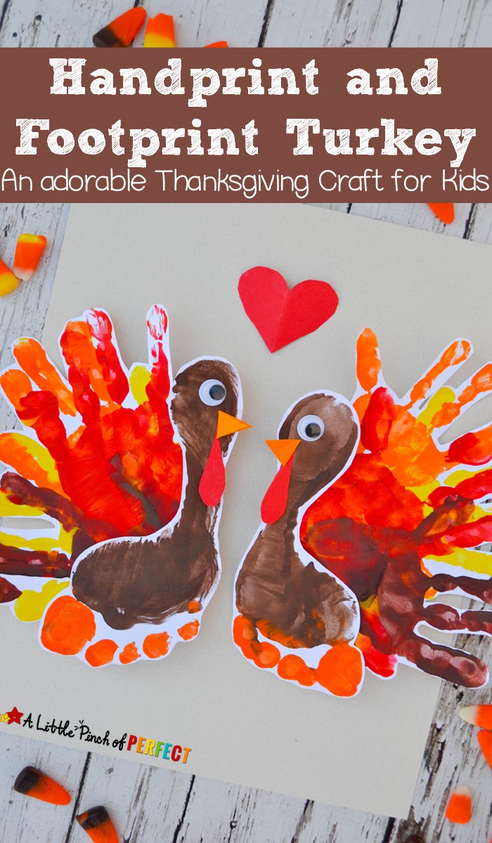 Papercraft Turkey Handprint and Footprint Turkey An Adorable Thanksgiving Craft for