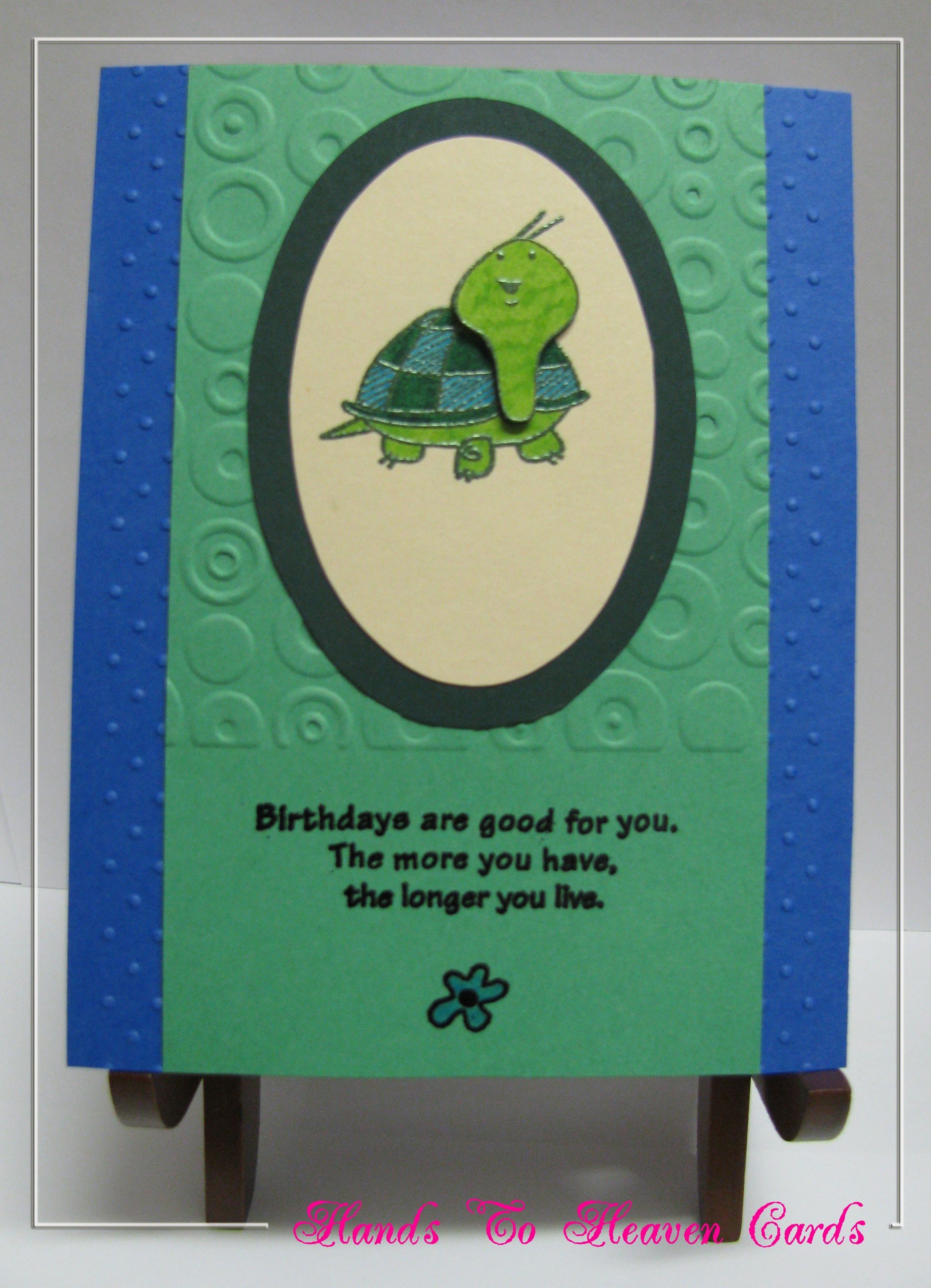 Papercraft Turtle A Turtle Birthday Card Hands to Heaven Cards