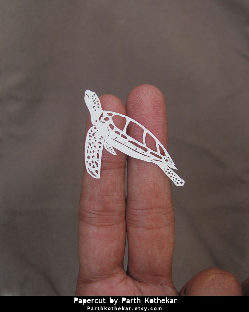 Papercraft Turtle Miniature Papercut Sea Turtle by Parthkothekarviantart On