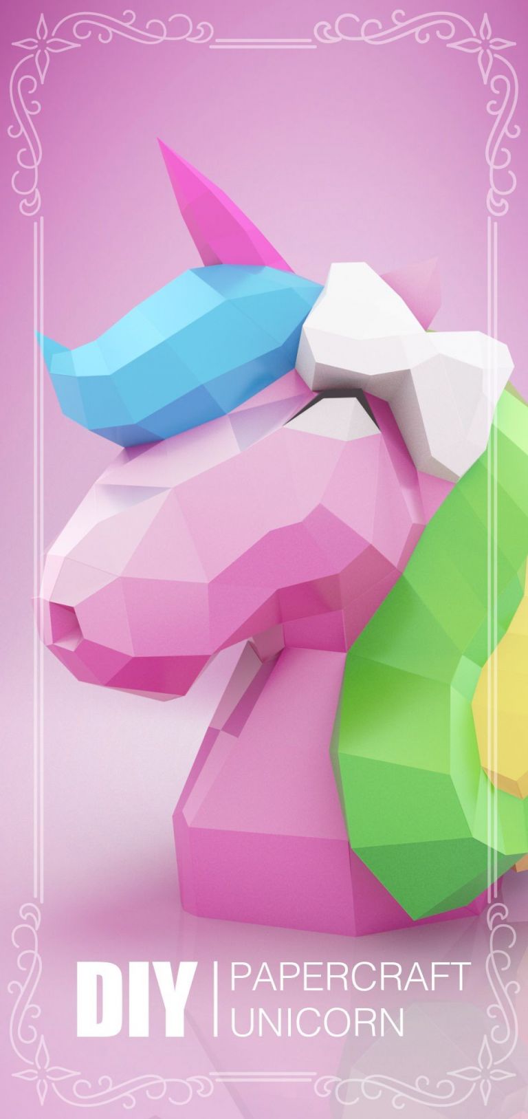 Papercraft Unicorn Papercraft Unicorn Template Diy Unicorn Papercraft Low Poly Printable