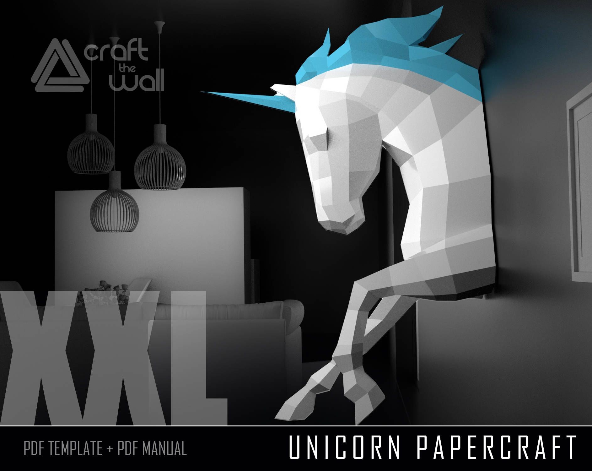 Download Papercraft Unicorn Unicorn Papercraft Diy Pdf Papercraft T 3d Unicorn Paper 3d Model Printable Papercrafts Printable Papercrafts