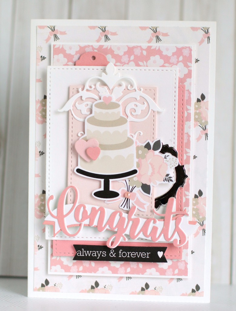 Papercraft Wedding Card Cake Wedding Congratulations Echo Park Wedding Bliss Paper