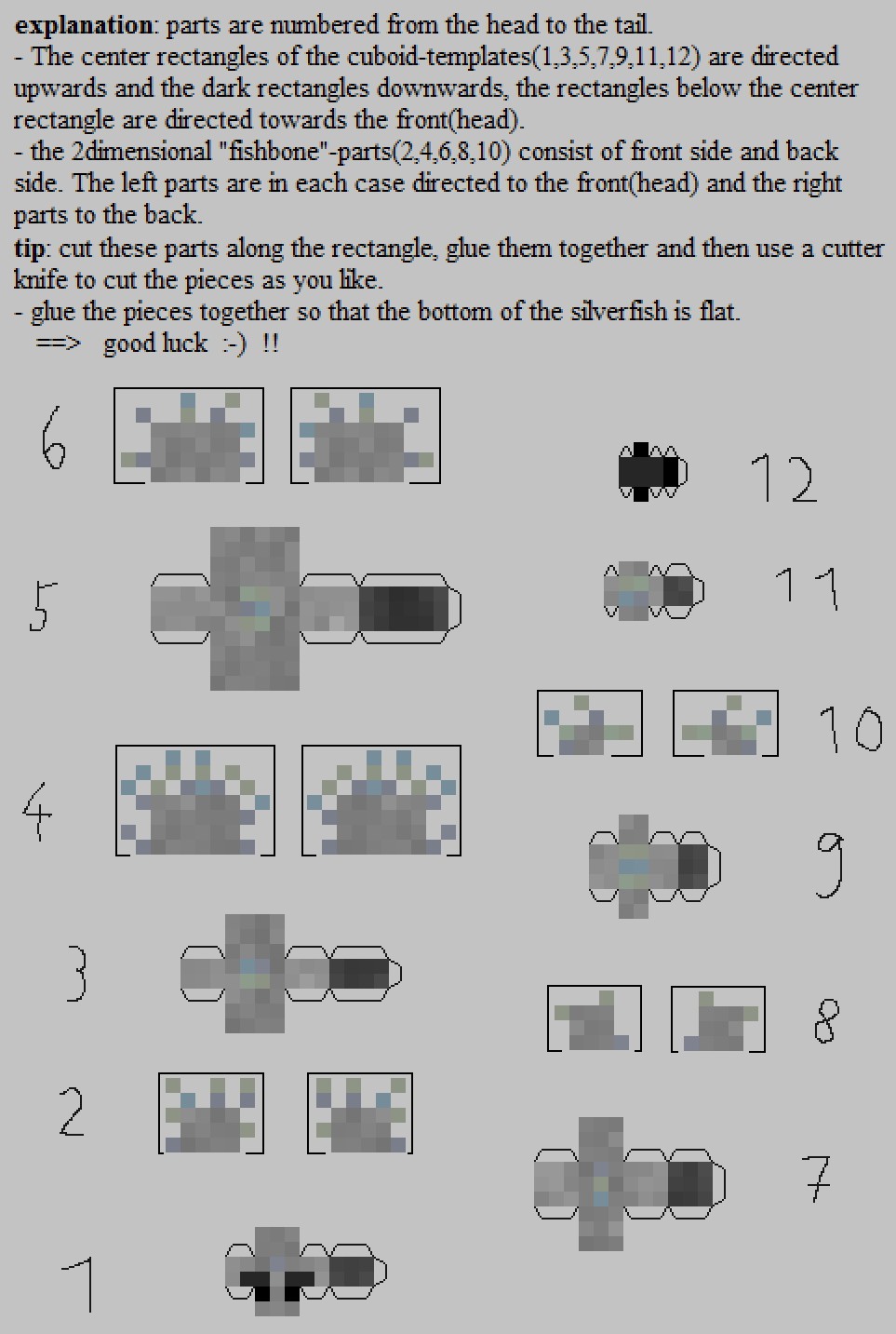 Papercraft Xbox Minecraftman Silverfish Cubee Printables