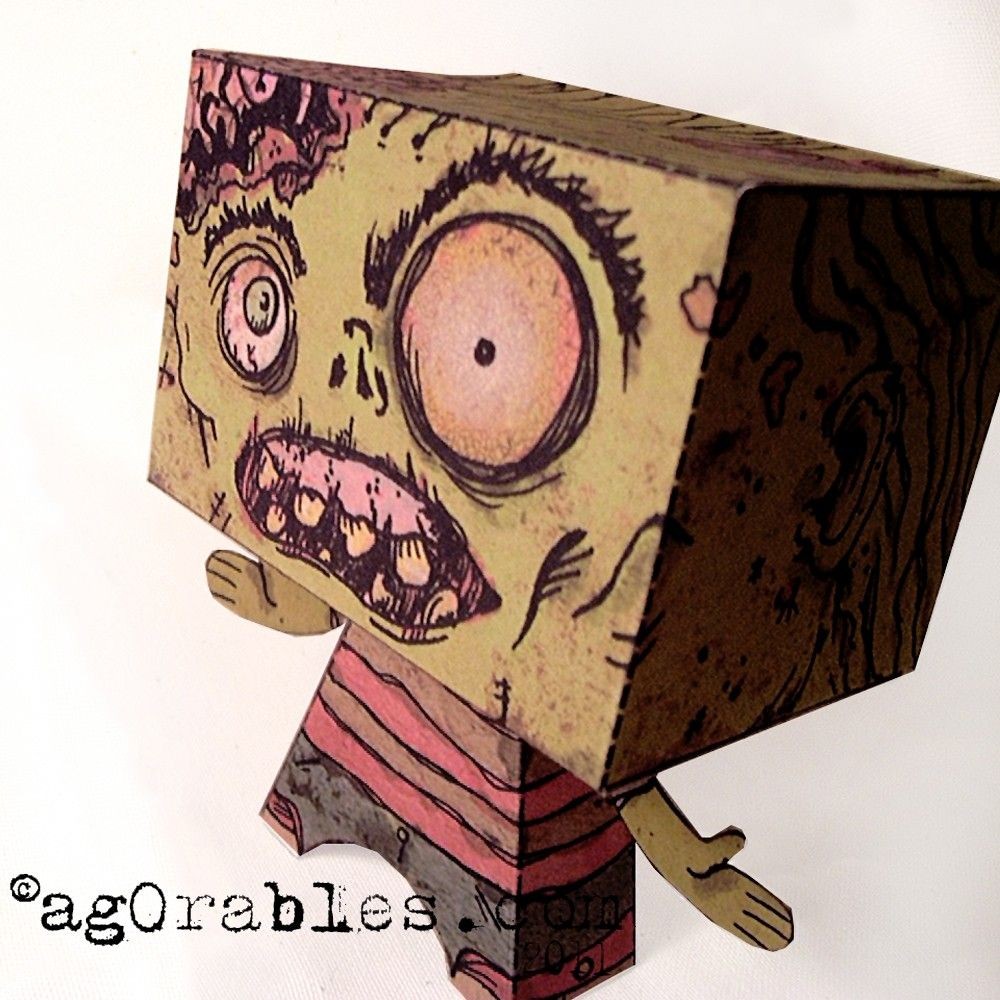 Papercraft Zombie Zombie Paper toy Of the Undead Pdf 3d Paper Doll Craft Cut and Fold