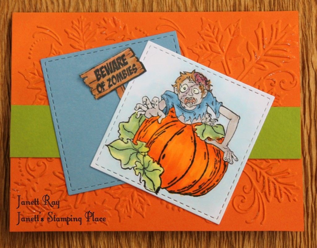Papercraft Zombie Zombies In the Pumpkin Patch by Jray Cards and Paper Crafts at