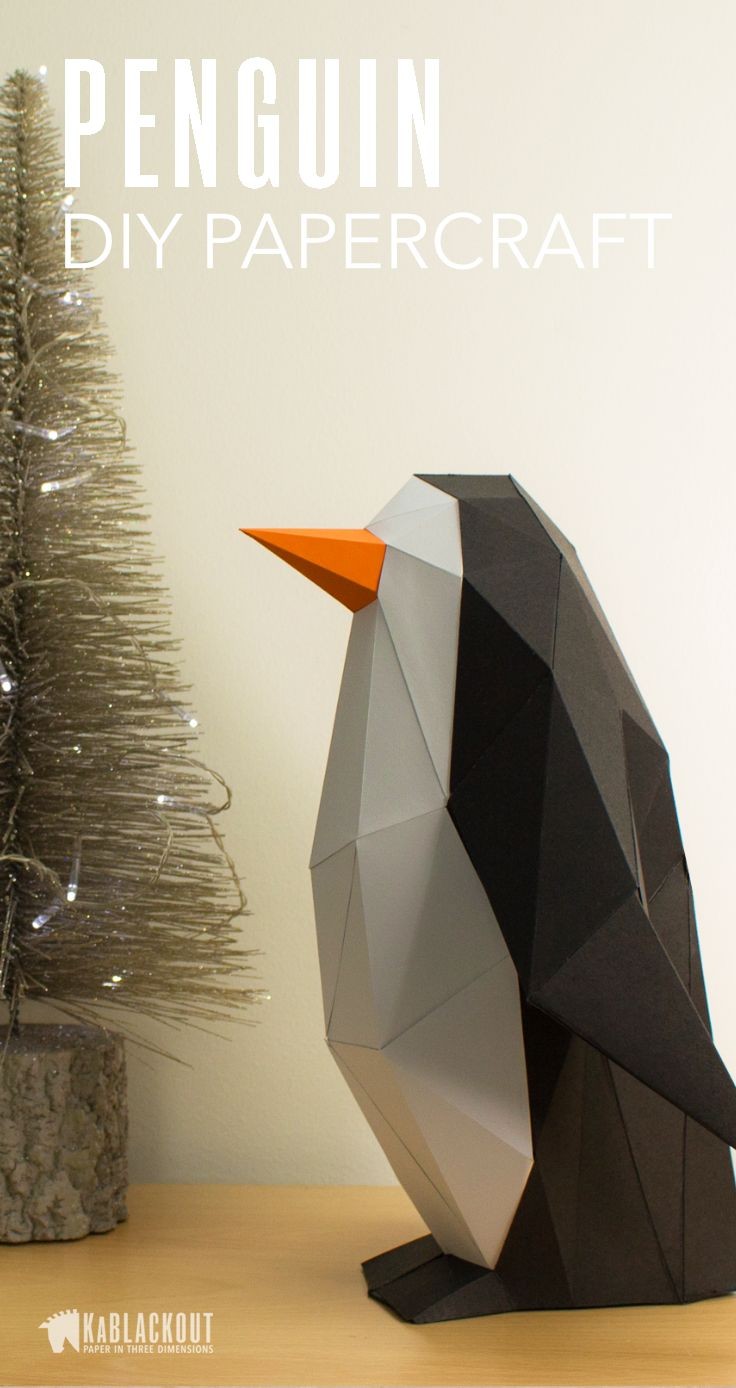 Penguin Papercraft Penguin Papercraft Template Diy Paper Penguin Low Poly Penguin