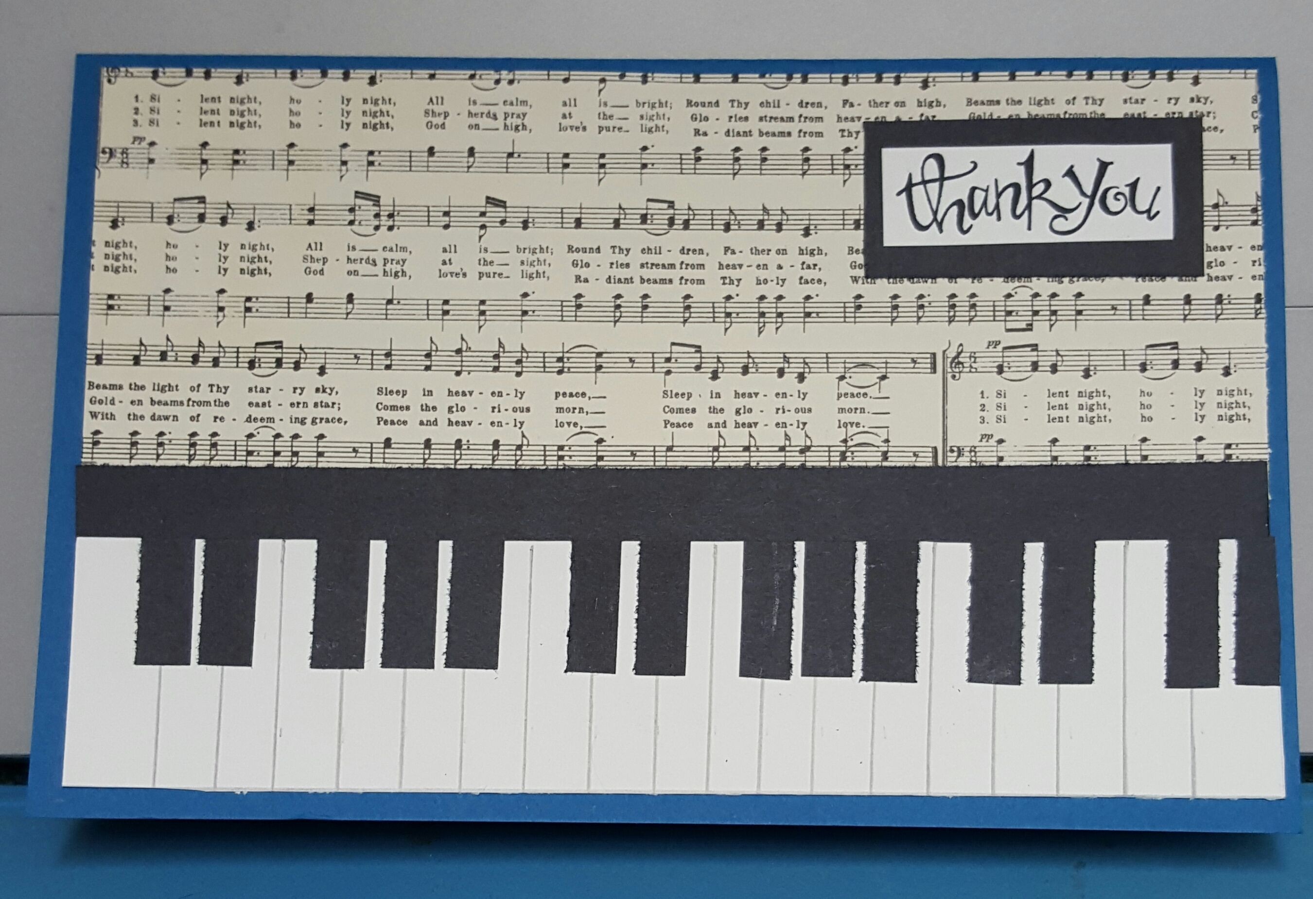 Piano Papercraft Piano Card Made with Stamping Up Dsp Sassy Thank You
