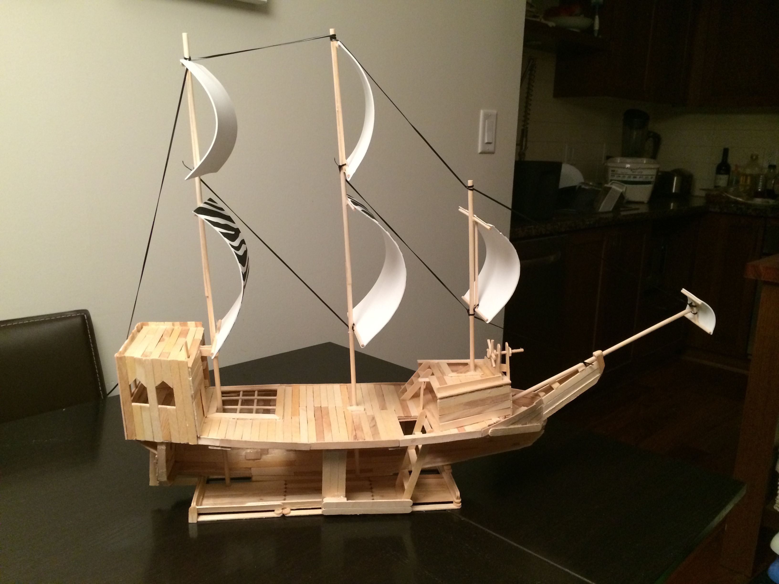 Pirate Ship Papercraft Angle 2 Pirate Ship Made Out Of Popsicle Sticks Wooden Dowels