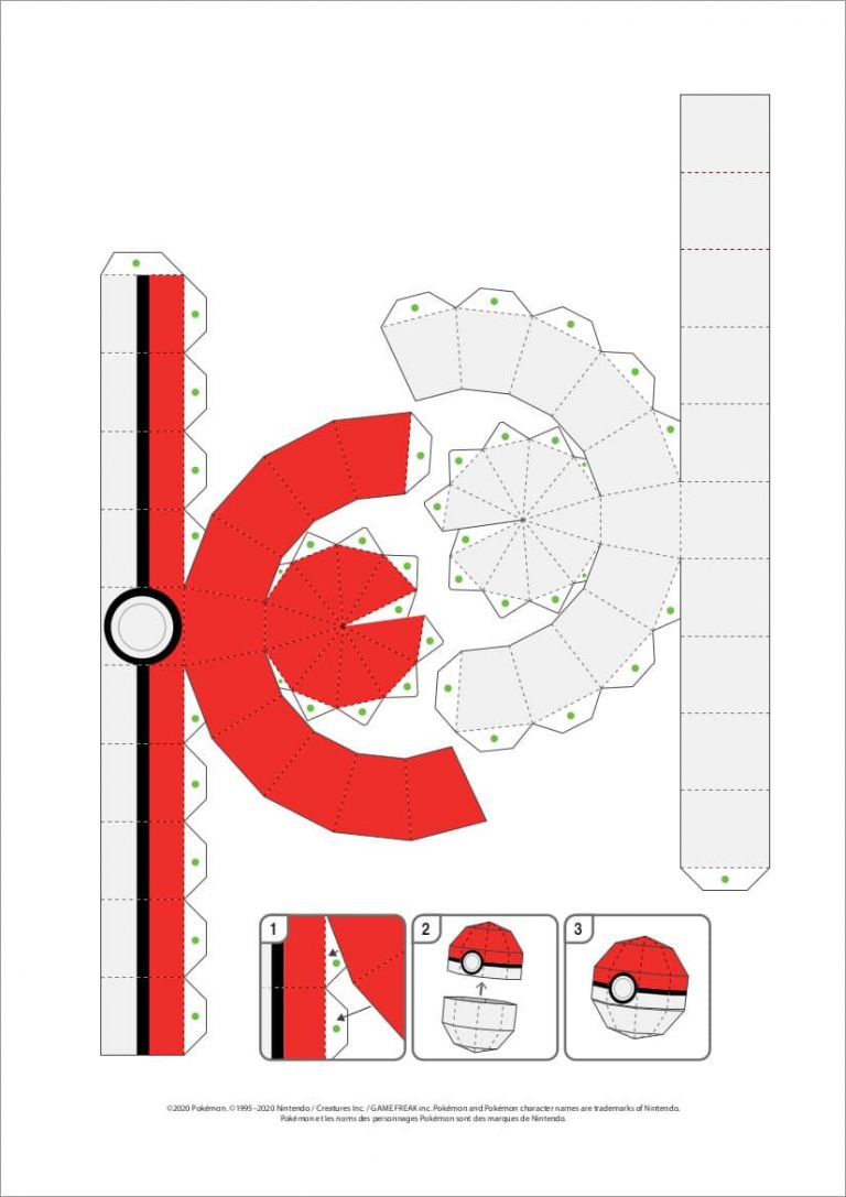 Pokeball Papercraft Pokeball Papercraft Download Free Printable