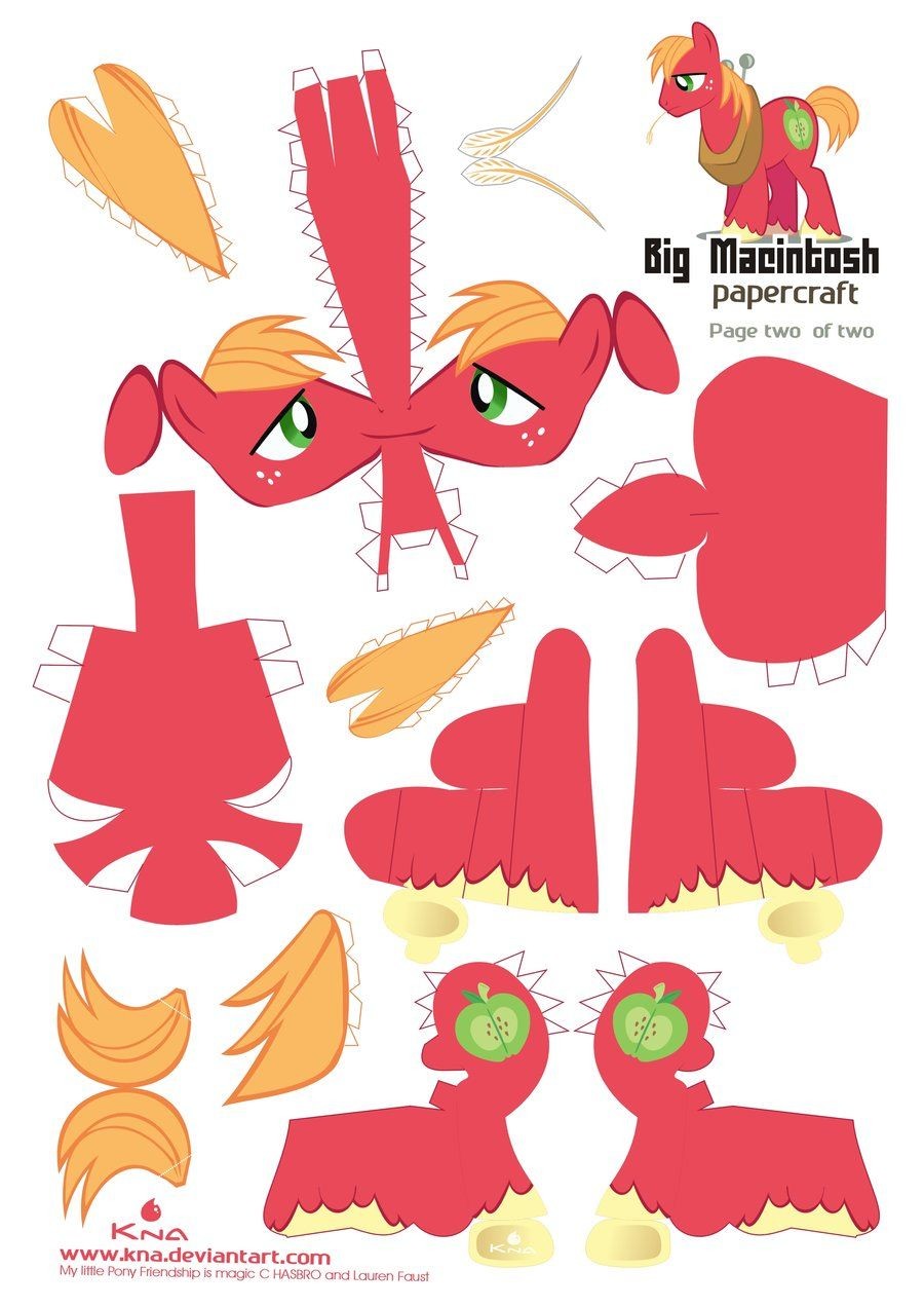 Rainbow Dash Papercraft Big Mac Papercraft Pattern 01 by Kna On Deviantart