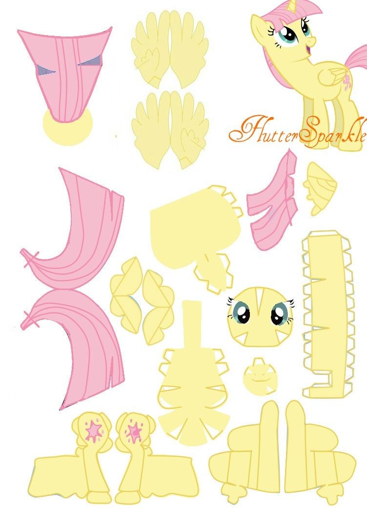 Rainbow Dash Papercraft Fluttersparkle Papercraft by Foxigirl1
