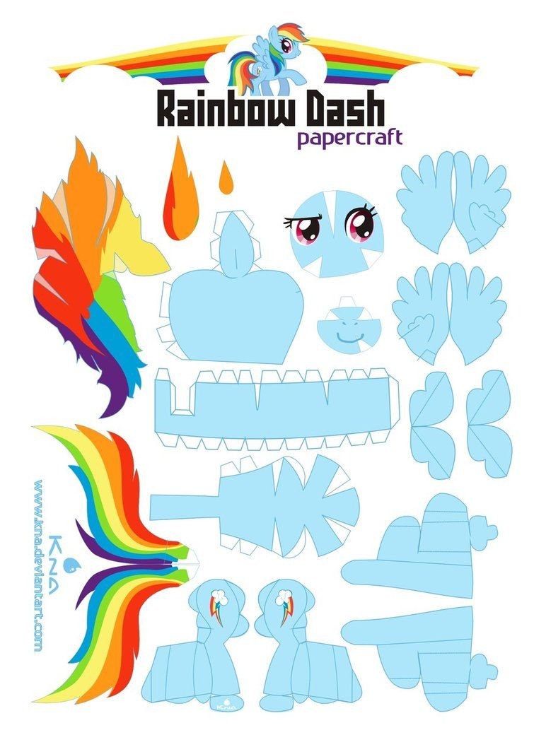Printable Rainbow Dash Papercraft