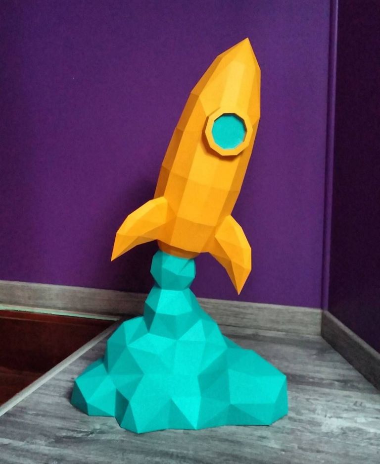 Rocket Papercraft Fly Me to the Moon Paper Papercraft Papier Pepakura ...