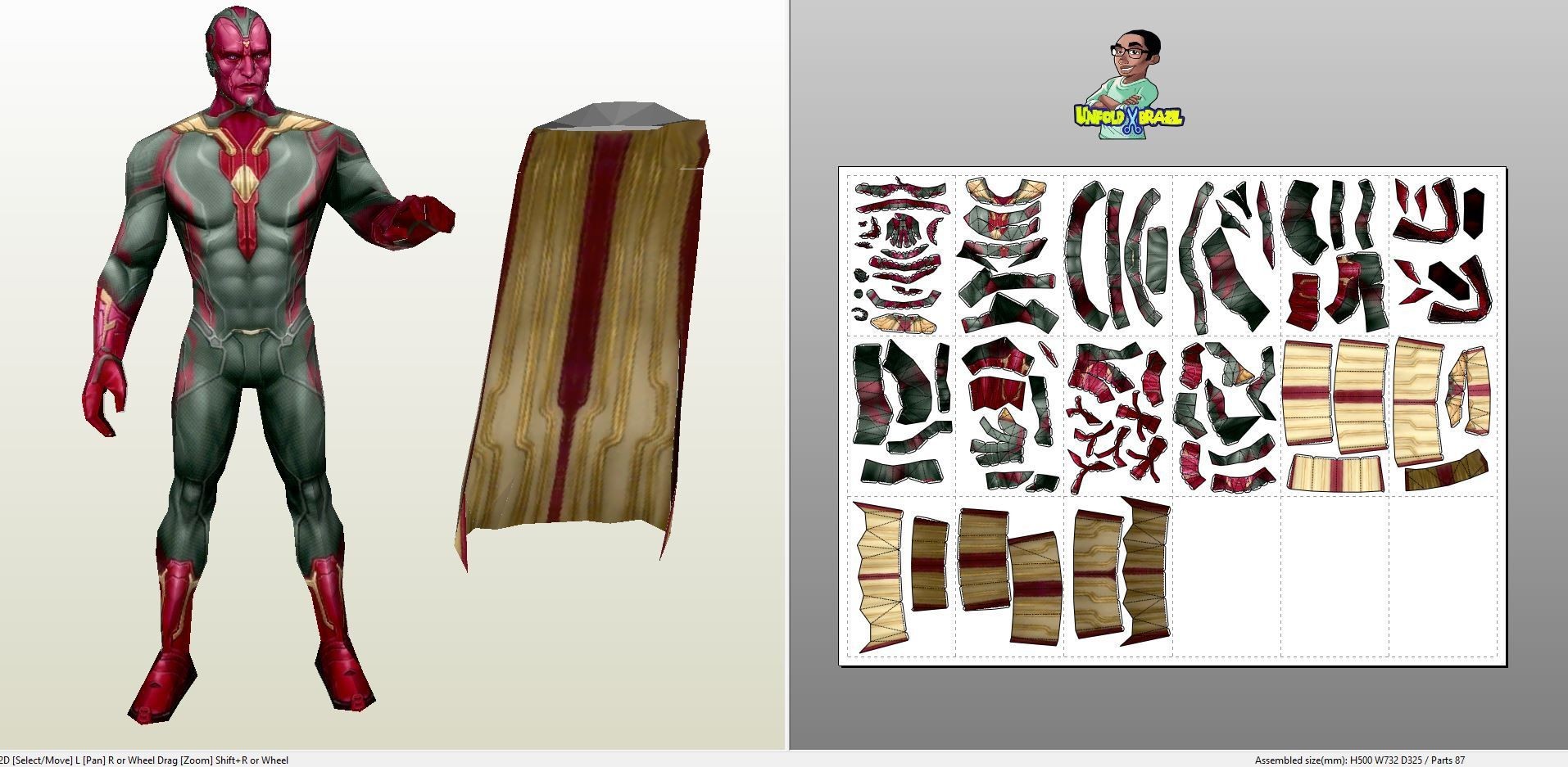 Samurai Papercraft Papercraft Pdo File Template for Marvel Vision