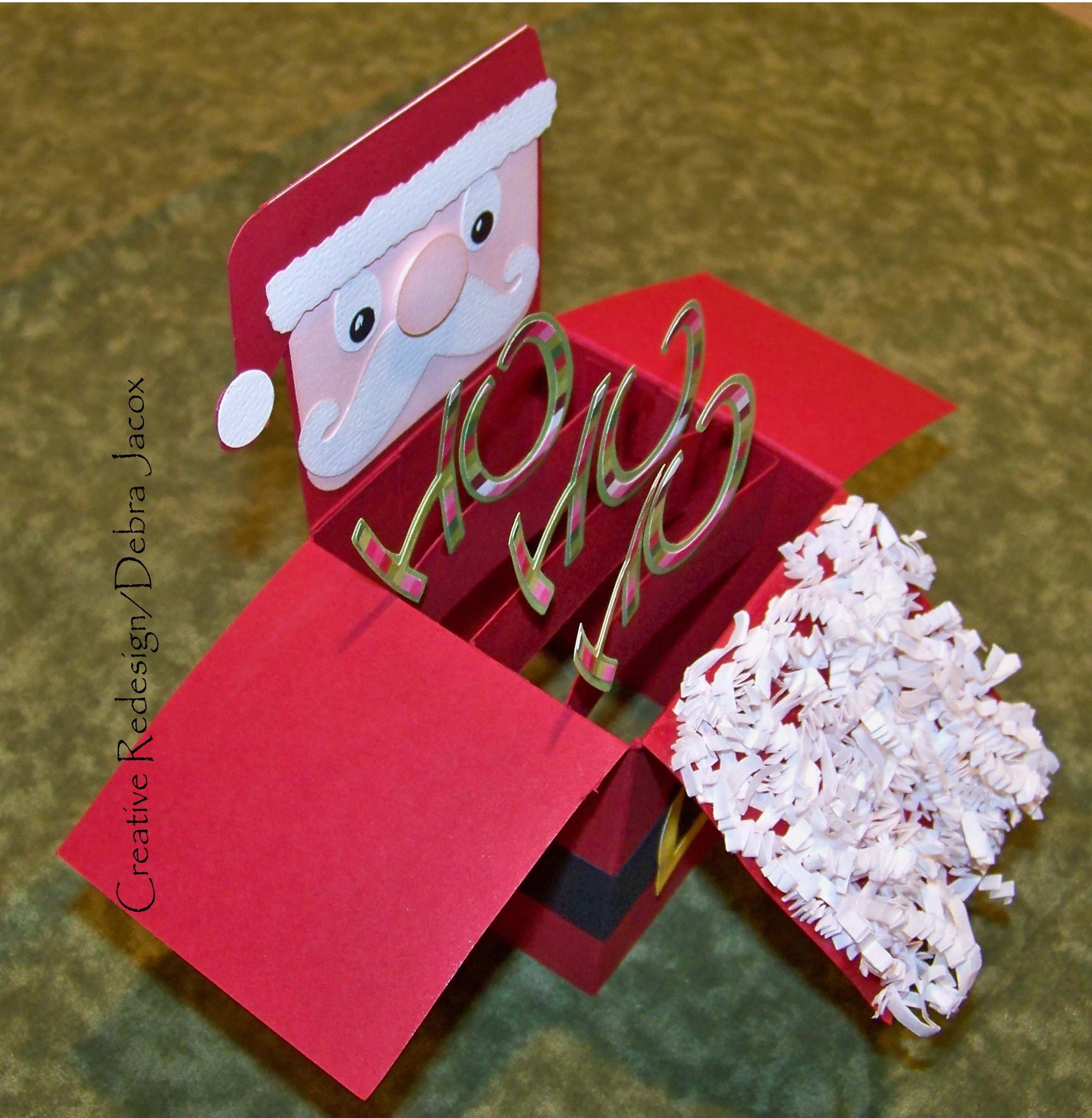 Santa Papercraft Folding Box Santa Card the Beard is Crimped Paper for Adding to
