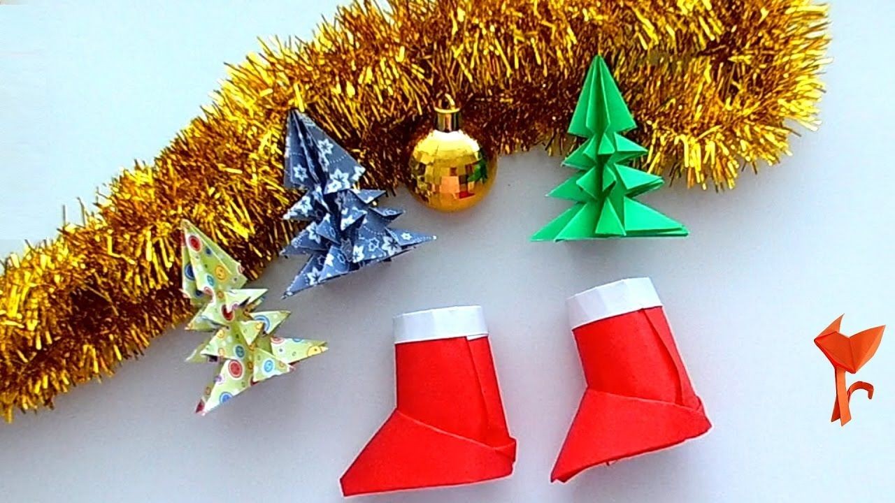 Santa Papercraft How to Make Santa Claus Boots Paper origami for Beginners Easy