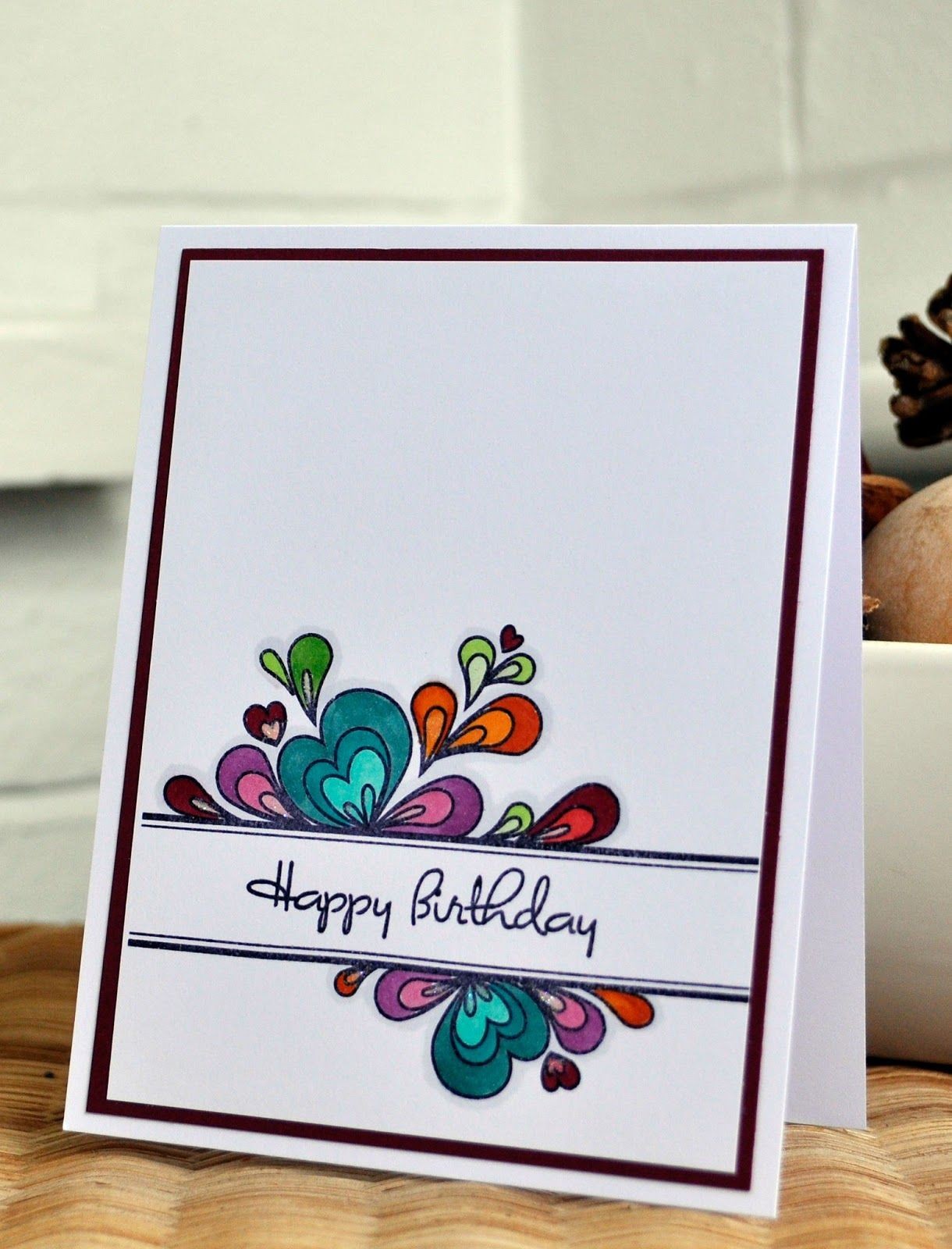 Simply Cards and Papercraft Inky Fingers Papertrey Ink Birthday Cards for Clean and Simple Card