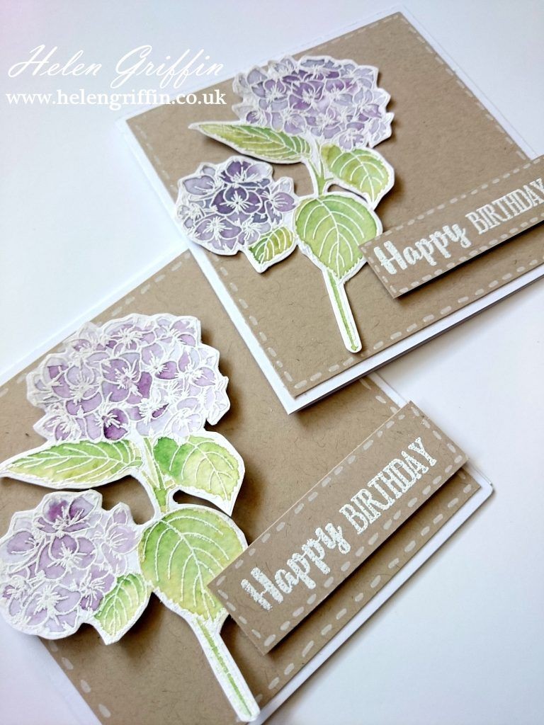Simply Cards and Papercraft Springtime 1 Hydrangea Card with Free Stamps From Simply Cards