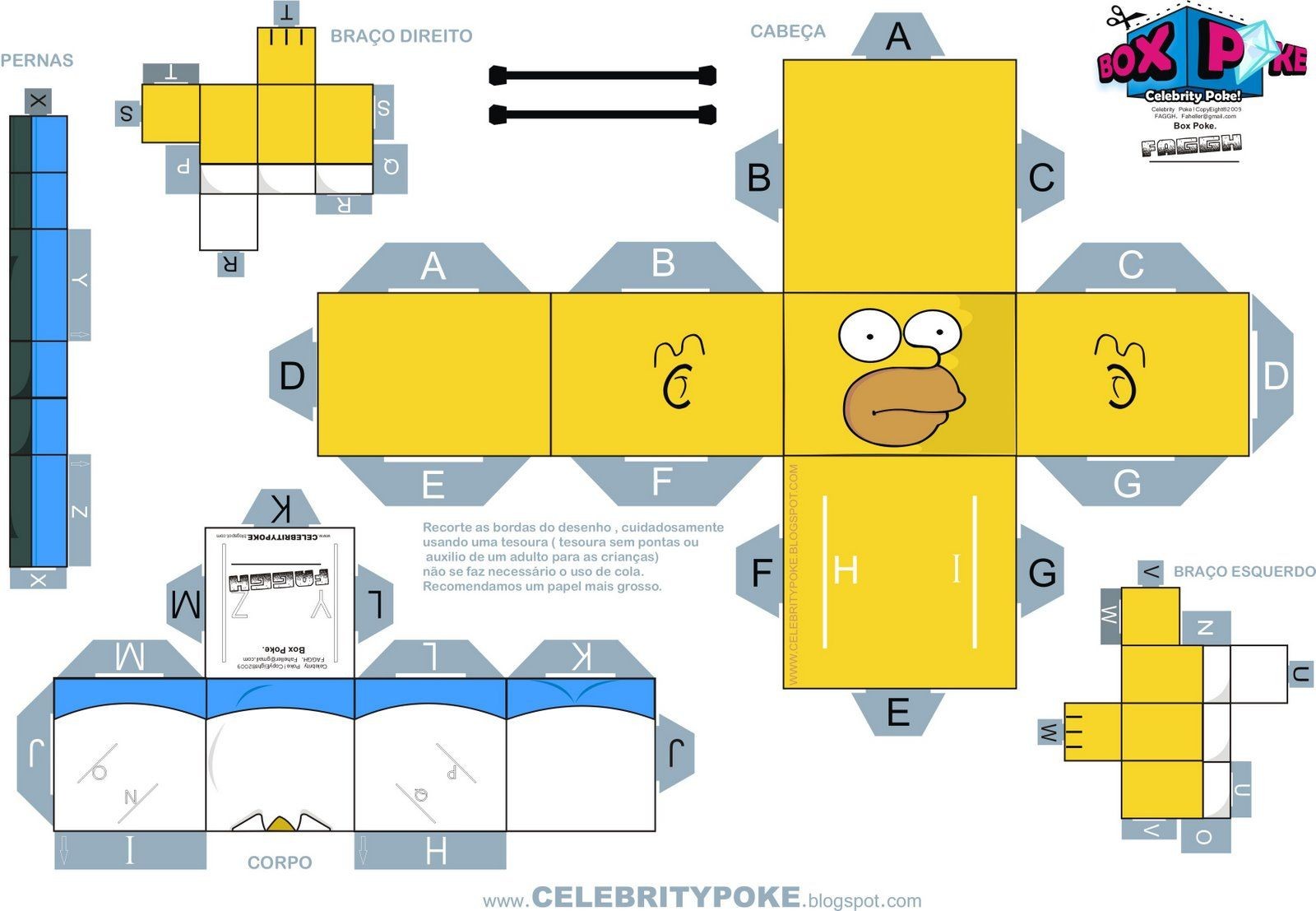 Simpsons Papercraft Montagem Homer 16001107 Figurine Pinterest