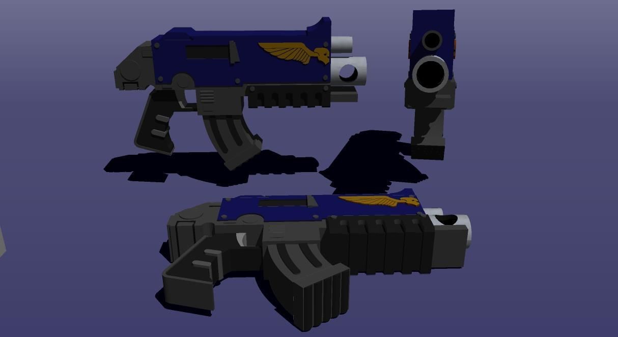 Sketchup Papercraft Sketchup Practice Wh40k Bolter Art Projects