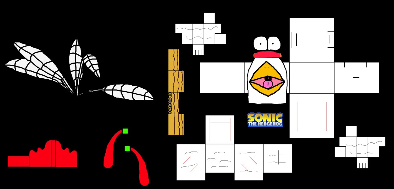 Sonic the Hedgehog Papercraft Humongous Chicken Cubee by Brandondorf9999 On Deviantart