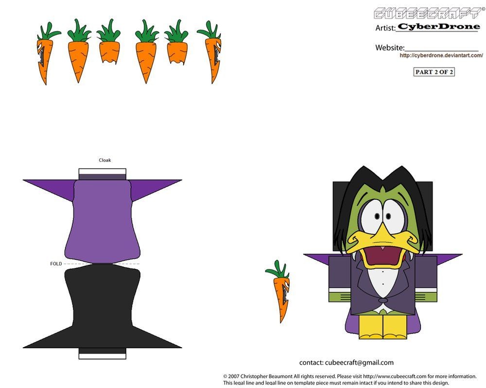 South Park Papercraft Cubee Count Duckula 2of2 by Cyberdrone On Deviantart