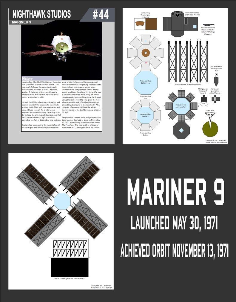 Space Shuttle Papercraft Mariner 9 Papercraft by Rocketmantanviantart On Deviantart