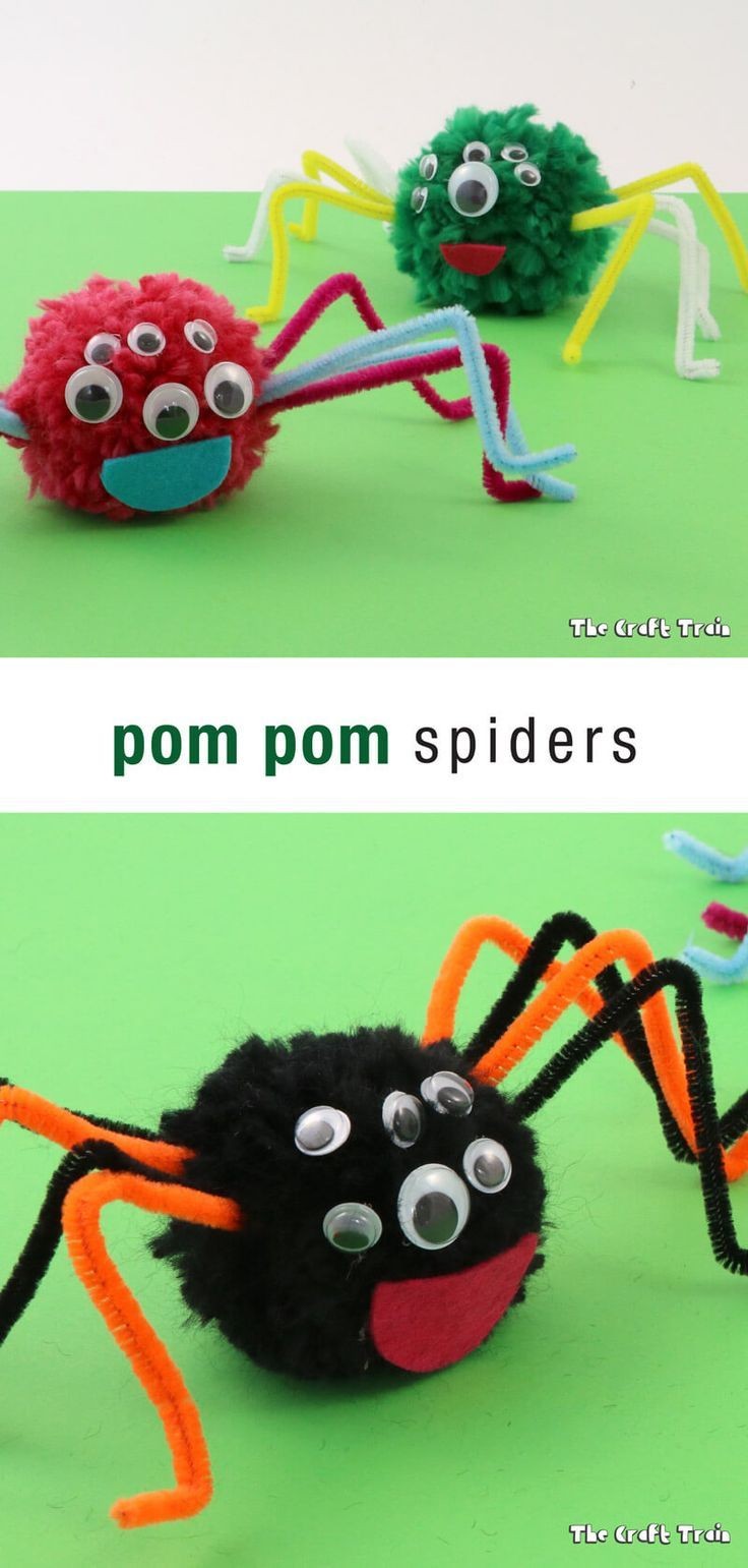 Spider Papercraft Easy Pom Pom Spider Halloween Pinterest