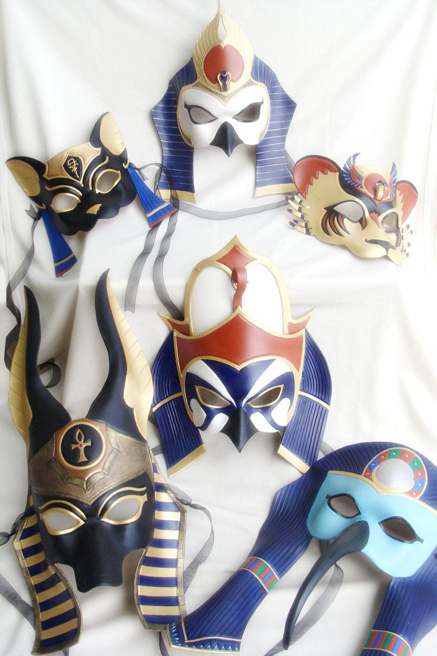 Splicer Mask Papercraft A Family Portrait Of All the Egyptian Masks I Ve Made so Far