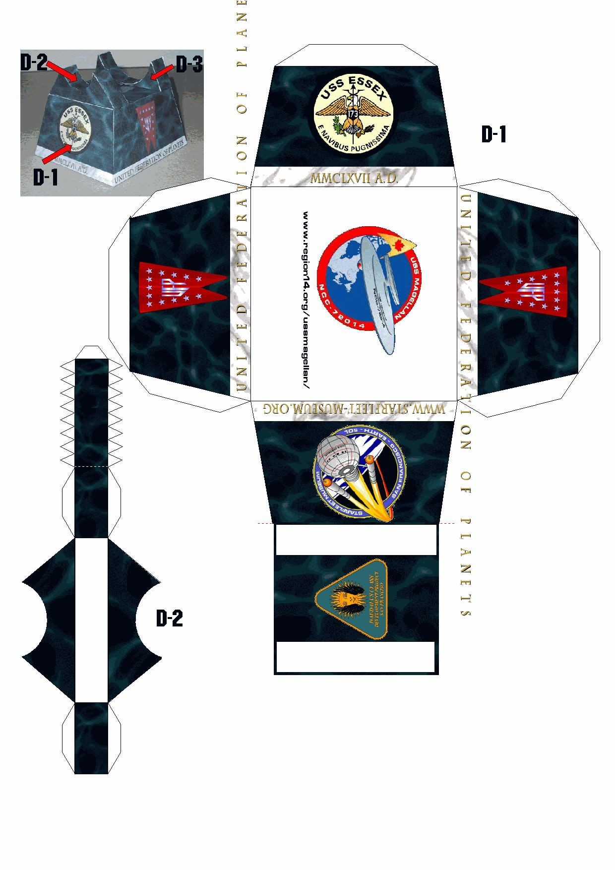 Star Trek Papercraft Uss Es A Daedalus Class Starship Card Paper Models